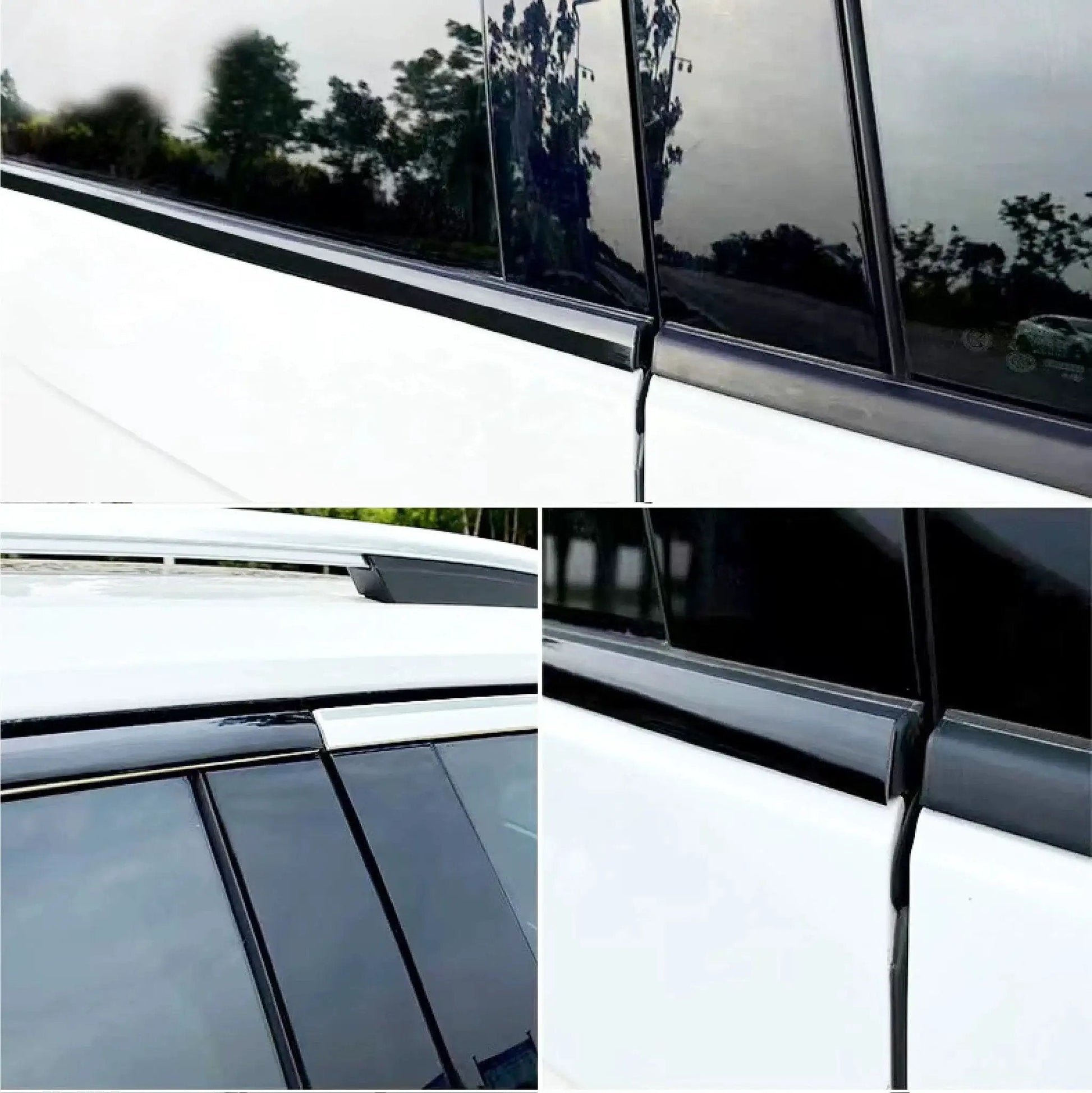 16 Foot Glossy Black Car Exterior Interior Molding Trim Self Adhesive Universal installed on car window edges