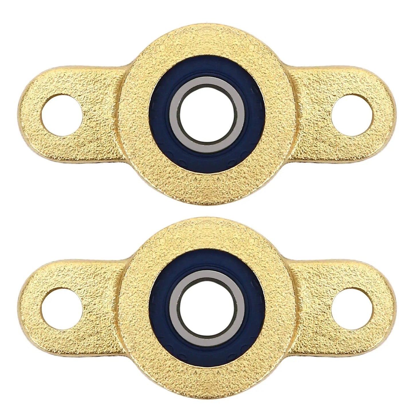Two Pack Pillow Block Bearing For 6.35mm Shaft With One Quarter Inch Bore, Two Bolt Flange, Self Aligning Cast Iron Housing