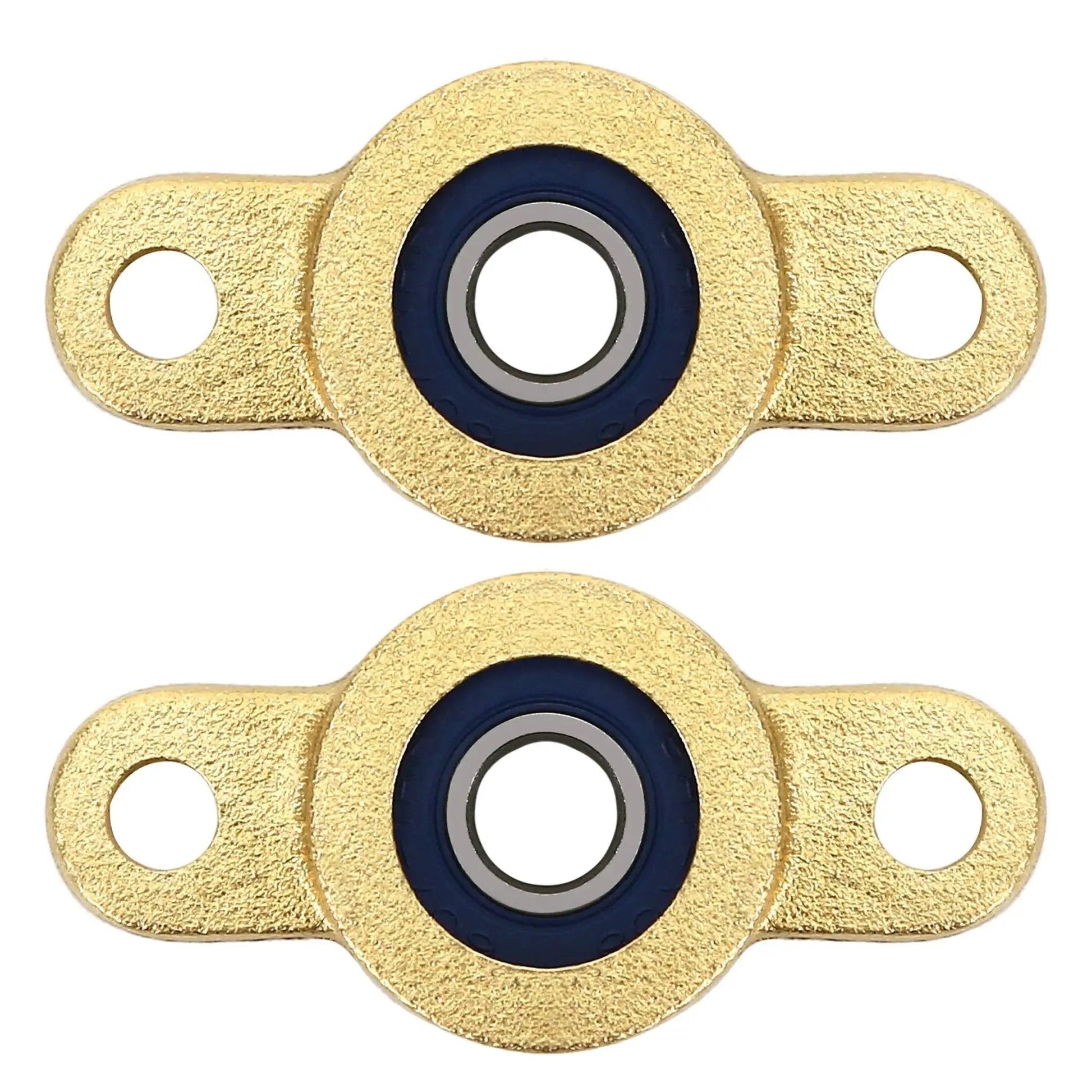 Two Pack Pillow Block Bearing For 6.35mm Shaft With One Quarter Inch Bore, Two Bolt Flange, Self Aligning Cast Iron Housing