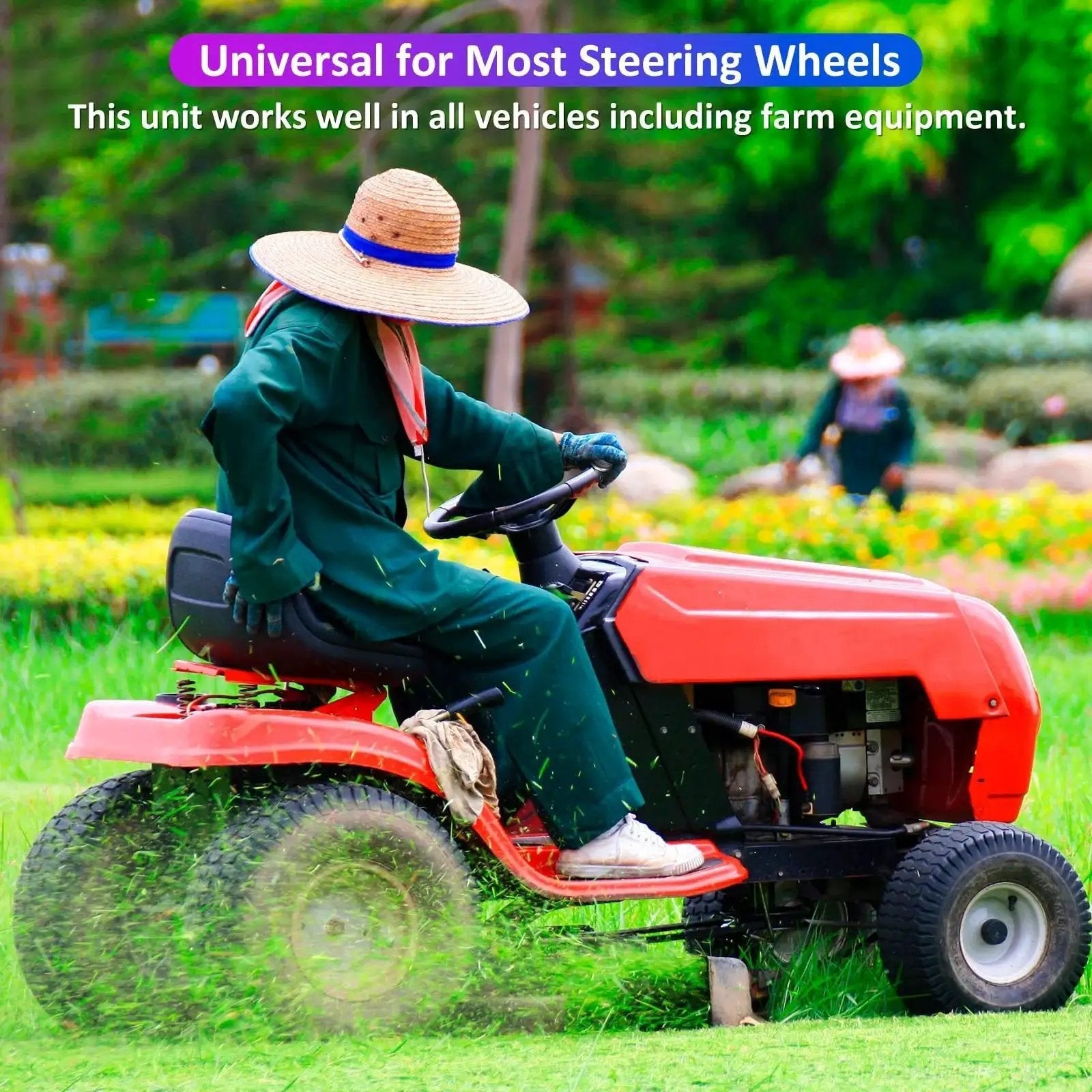 Person using Spinner Knob Steering Wheel Buddy With 360 Degree Rotation For Easy Driving Silicone Surface And Metal Bearings