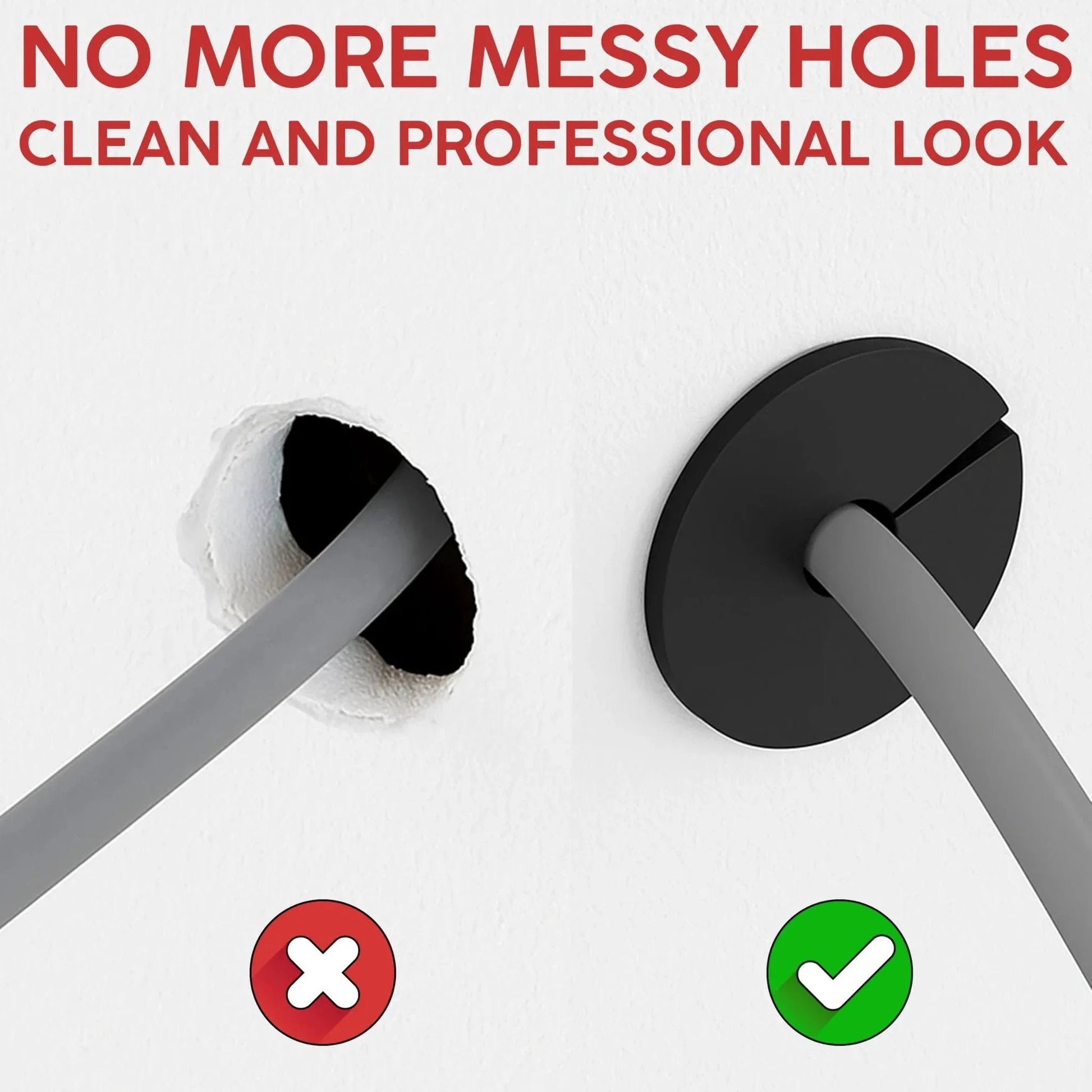 Comparison of cable installation with and without Two Pack Silicone Wall Bushing For Three Quarter Inch Holes In Walls And Panels