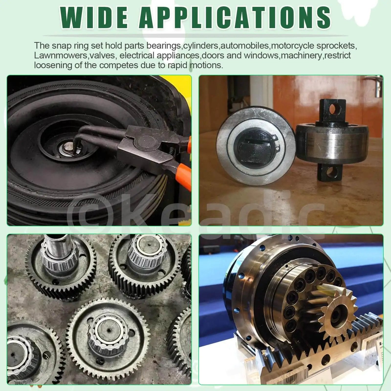 Alloy Steel C Clip Retaining Ring Kit 266 Pieces 21 Sizes From M4 To M28 External Circlips Snap Rings in mechanical applications