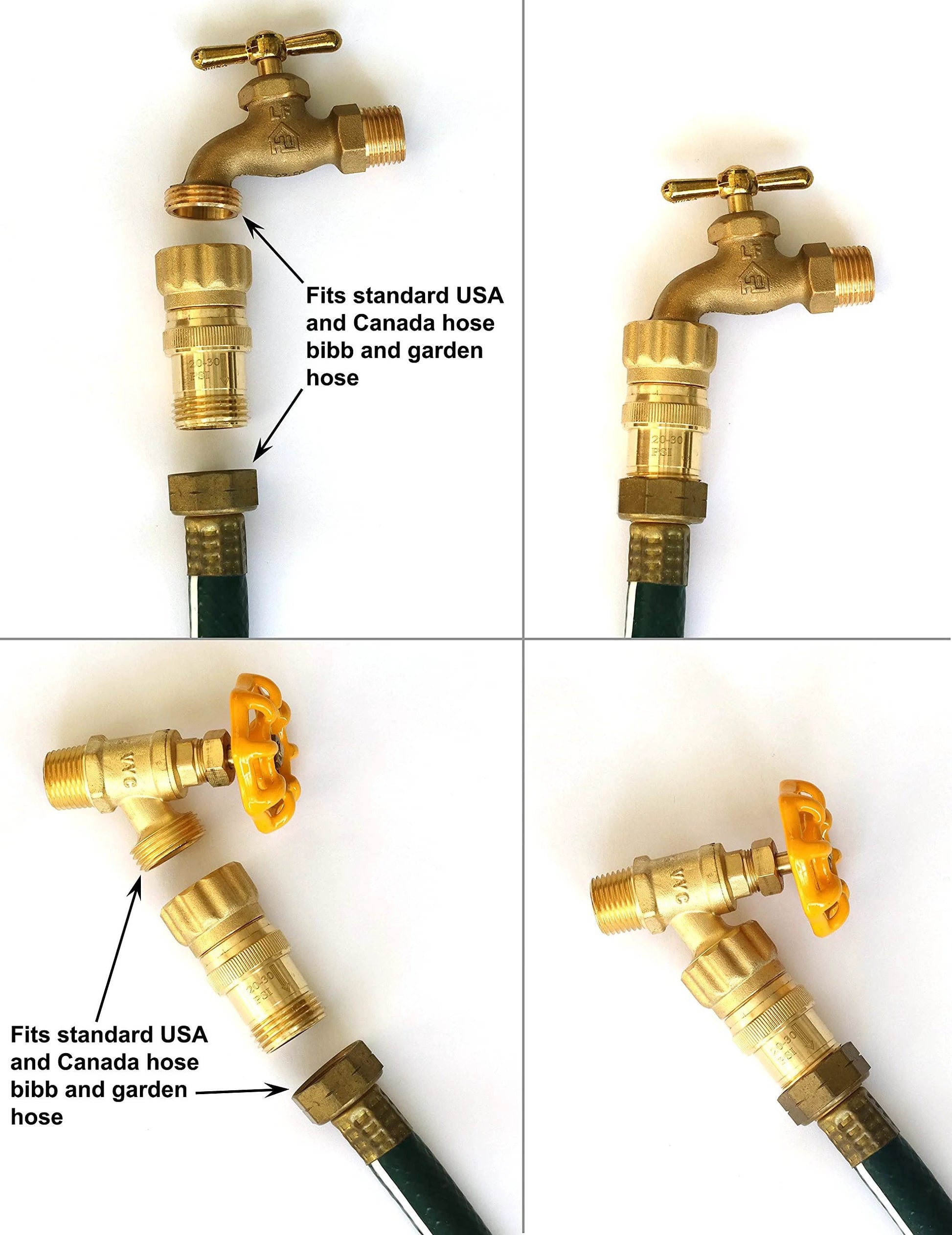 Lead Free Brass Water Pressure Regulator For Drip Irrigation Systems Three Quarter Inch Hose Thread Ensures 20 To 30 PSI Output