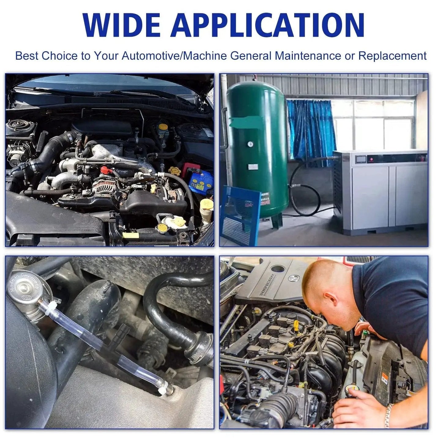 Heavy Duty Nylon Vacuum Connector Kit For Automotive Hoses 240C 460F Heat Resistant 115 Piece Assortment Including Tee Reducer And Straight Connectors Fit Nylon 66 Tubing For Cars By Busy Corner in use for engine maintenance and machine repair.