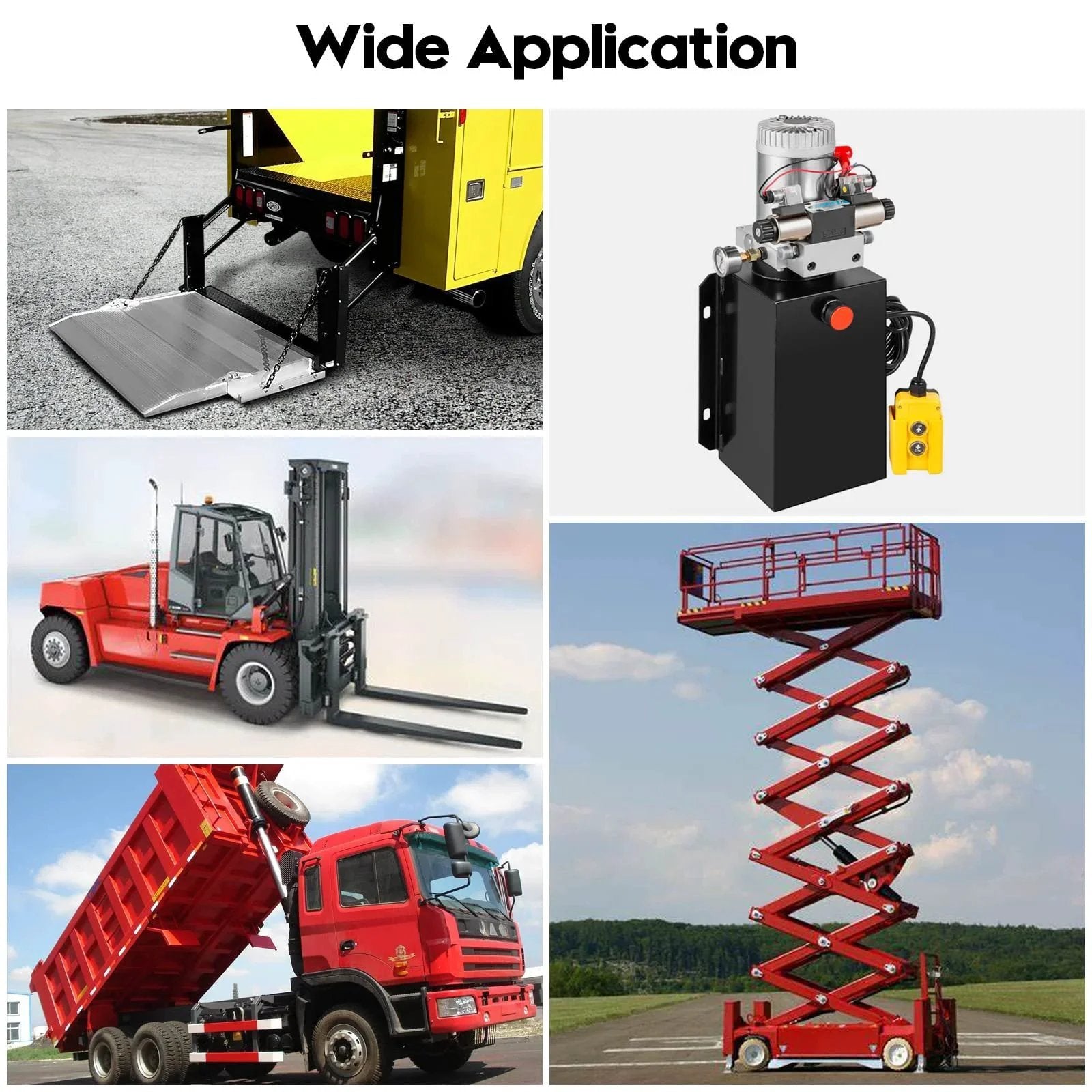 Dump Trailer Remote Control Switch For 4 Wire 12V Double Acting Hydraulic Pump Power Supply Unit Remote Controller Upgrade shown with applications