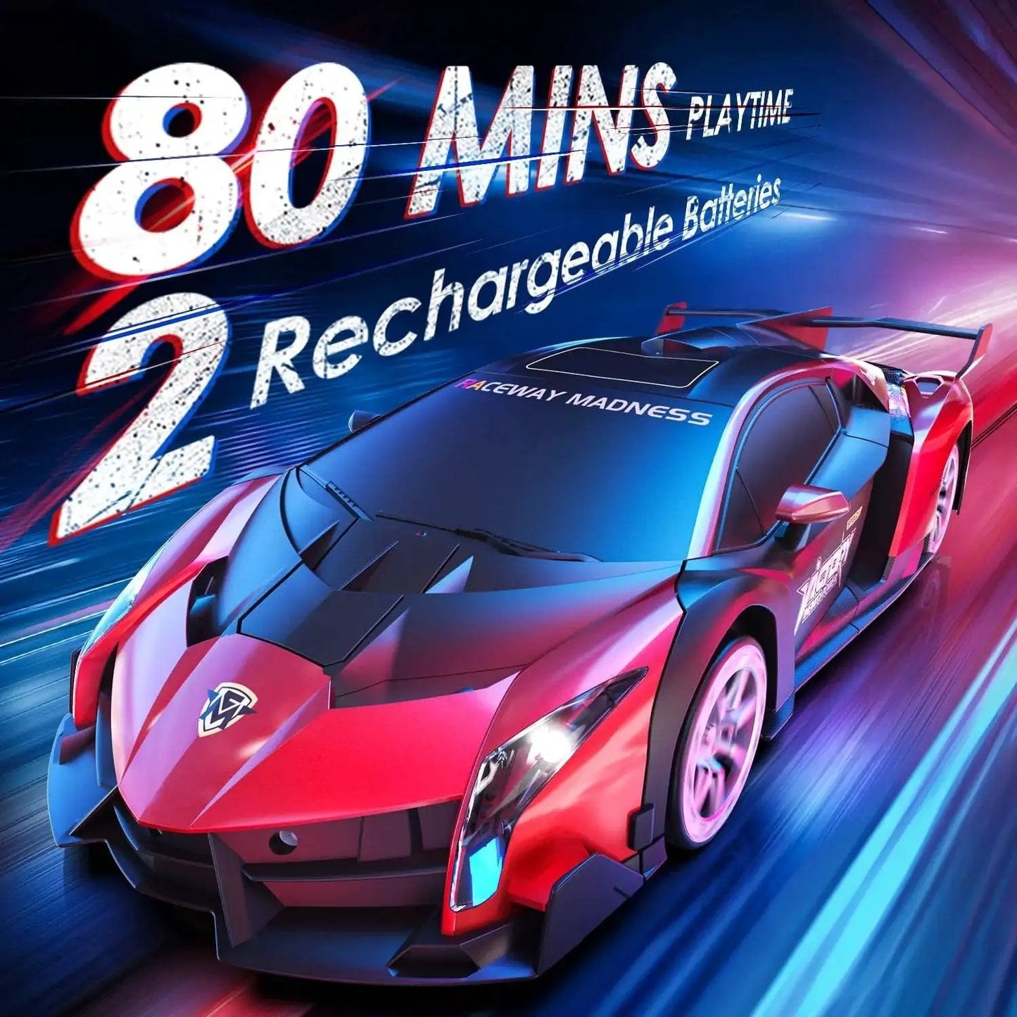 1:10 Scale Transforming RC Car And Robot With Gesture Control For Dope Epic Playtime 80 Minutes Of Action With Two Batteries Included