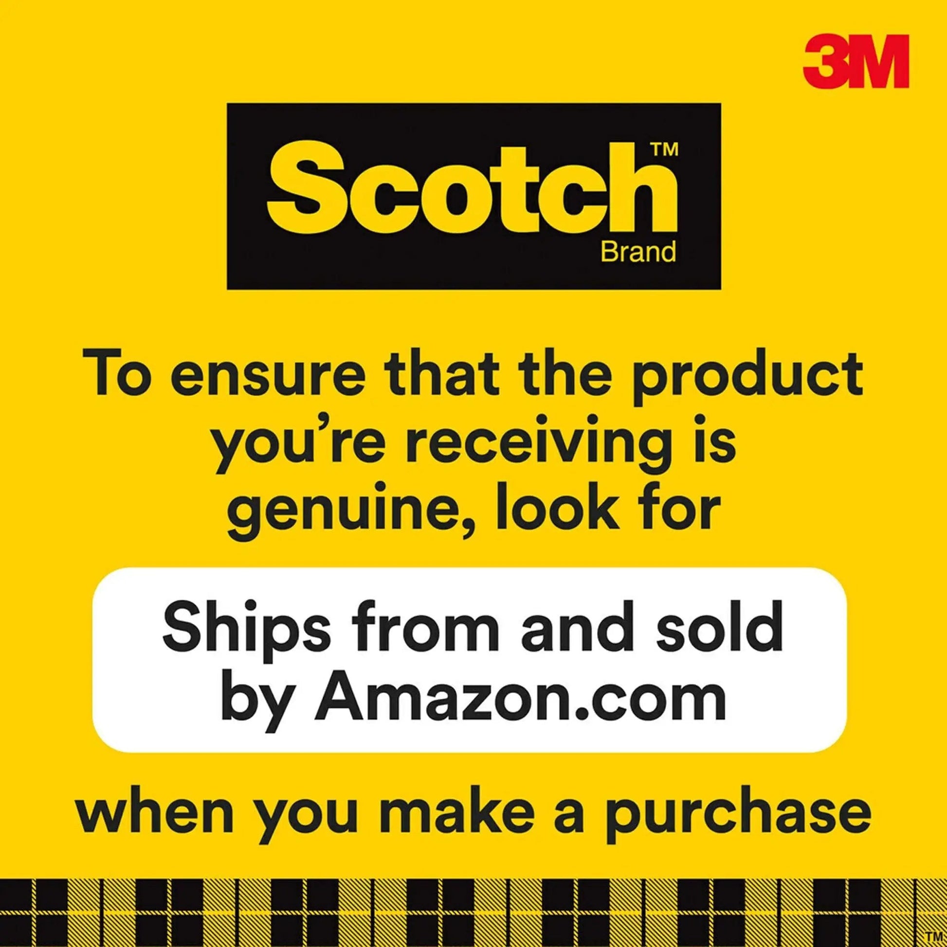 Scotch brand authenticity message with Amazon shipping information and 3M logo