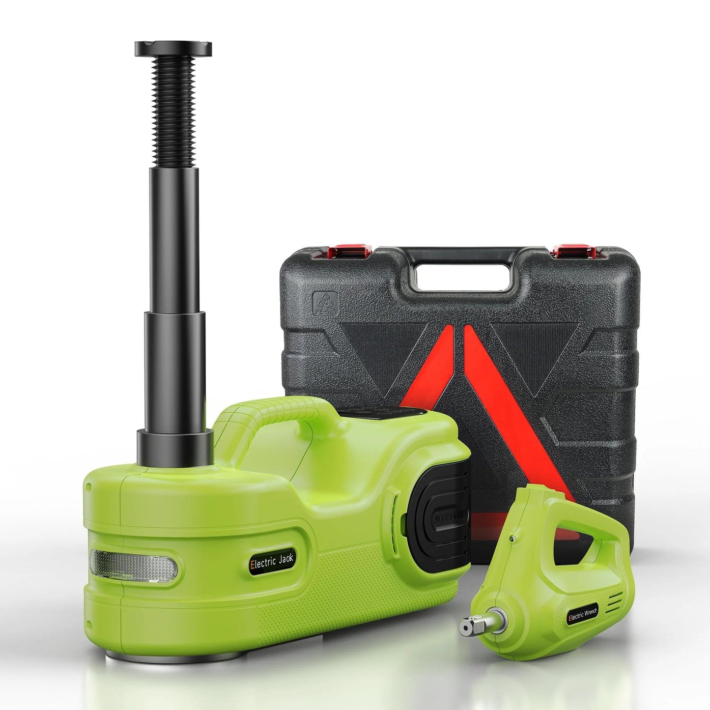 Electric Car Jack Kit 5T 12V Hydraulic Tire Jack With Dual Cylinder Air Pump LCD Touch Screen And Impact Wrench