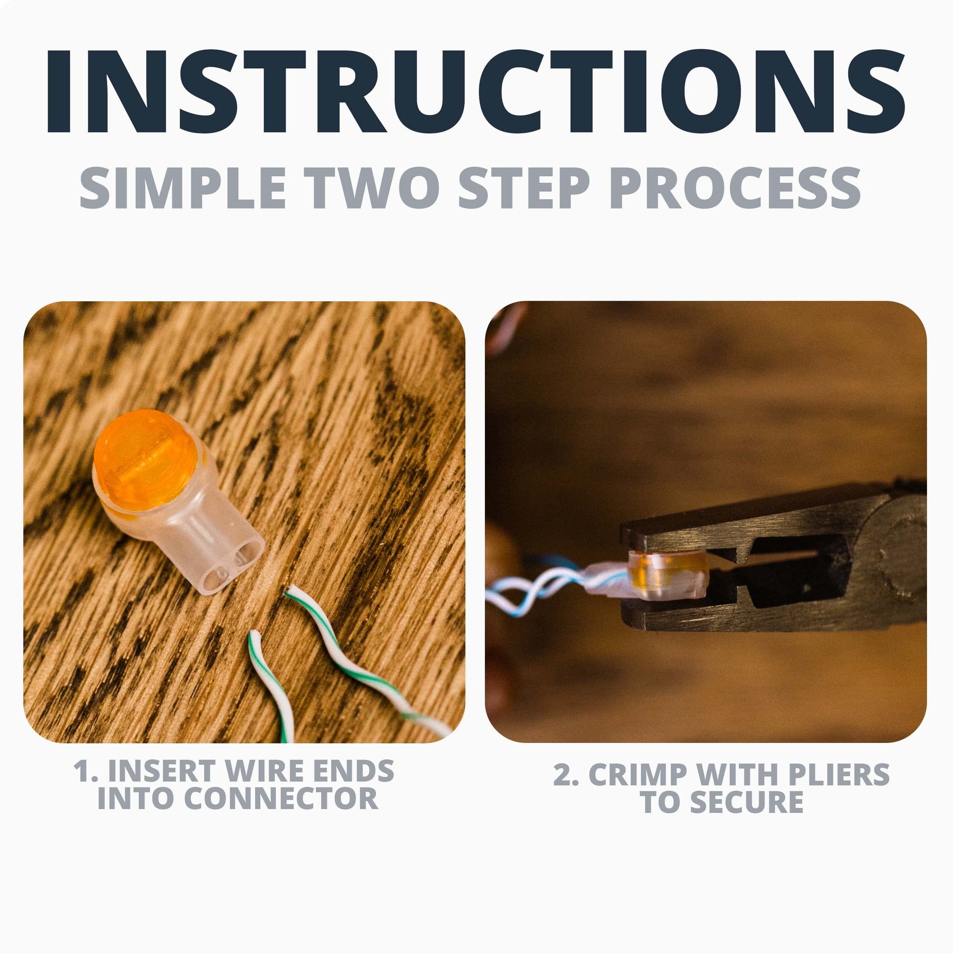 Instructions showing Quality Presslok Solvent Resistant Wire Splice Terminals for Electrical Automotive Data Oil and Telephone Use Corning UY2.