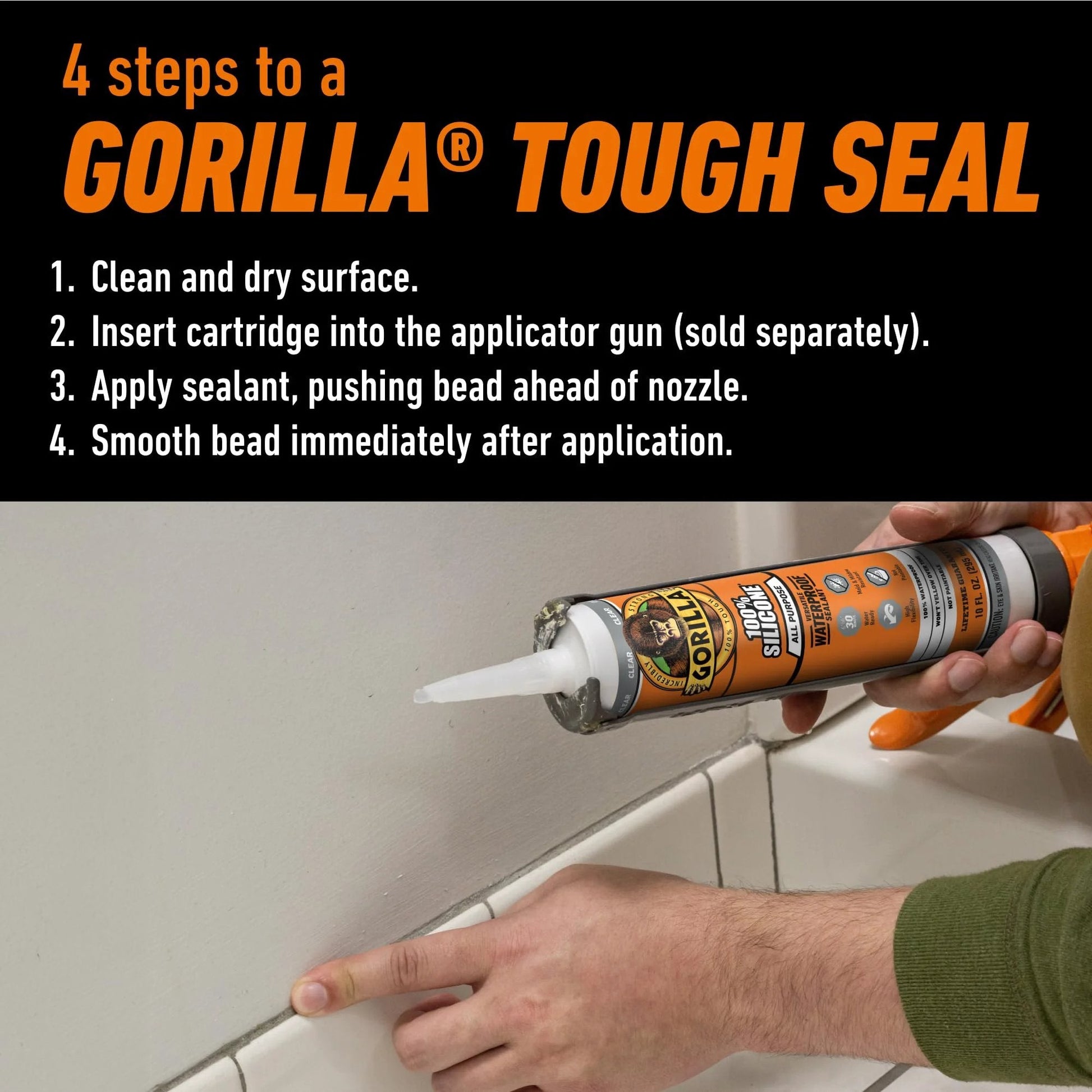 All Purpose Silicone Sealant For Indoor Outdoor Use 100 Percent Waterproof 10 Oz Cartridge Clear Fast Cure In 30 Minutes