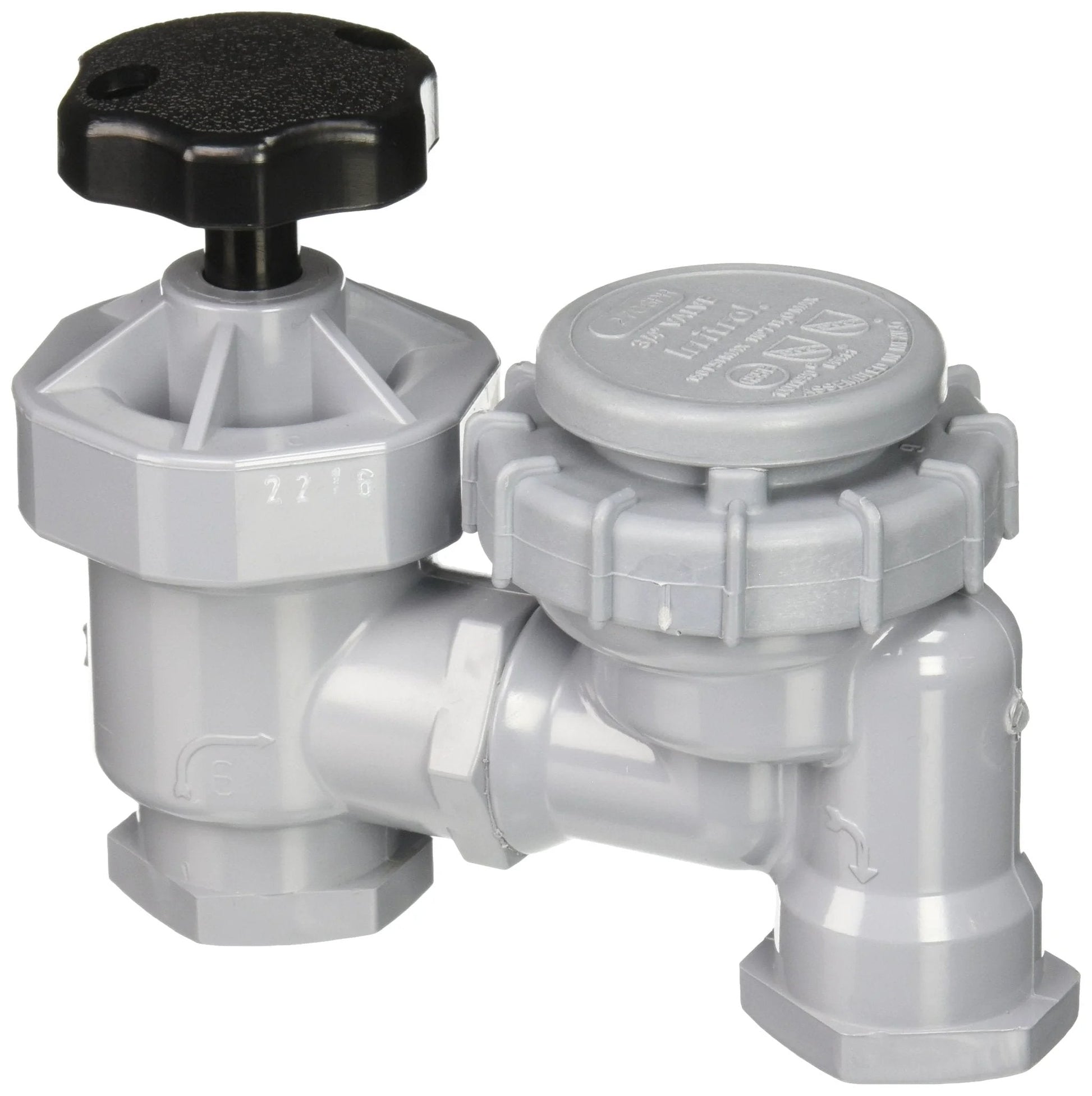 Three Quarters Inch Manual Anti Siphon Valve With Internal And External Bleed For Flush Mode Irritrol 2706PR, durable plastic material