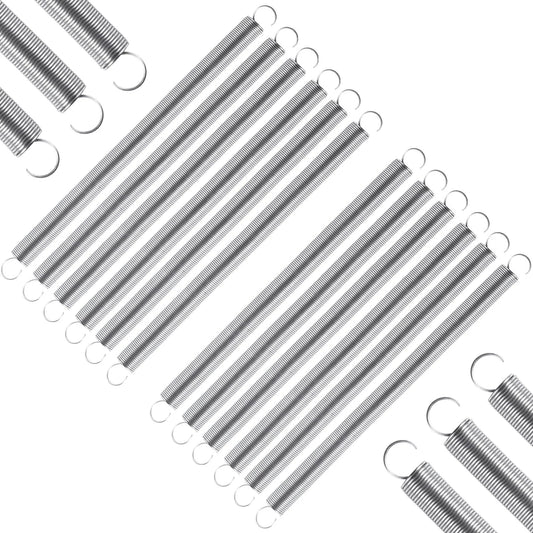 Heavy Duty 6.5 Inch Stainless Steel Extension Springs With Hook Ends Pack Of 12, 0.03 Inch Wire Diameter, 0.4 Inch Outer Diameter