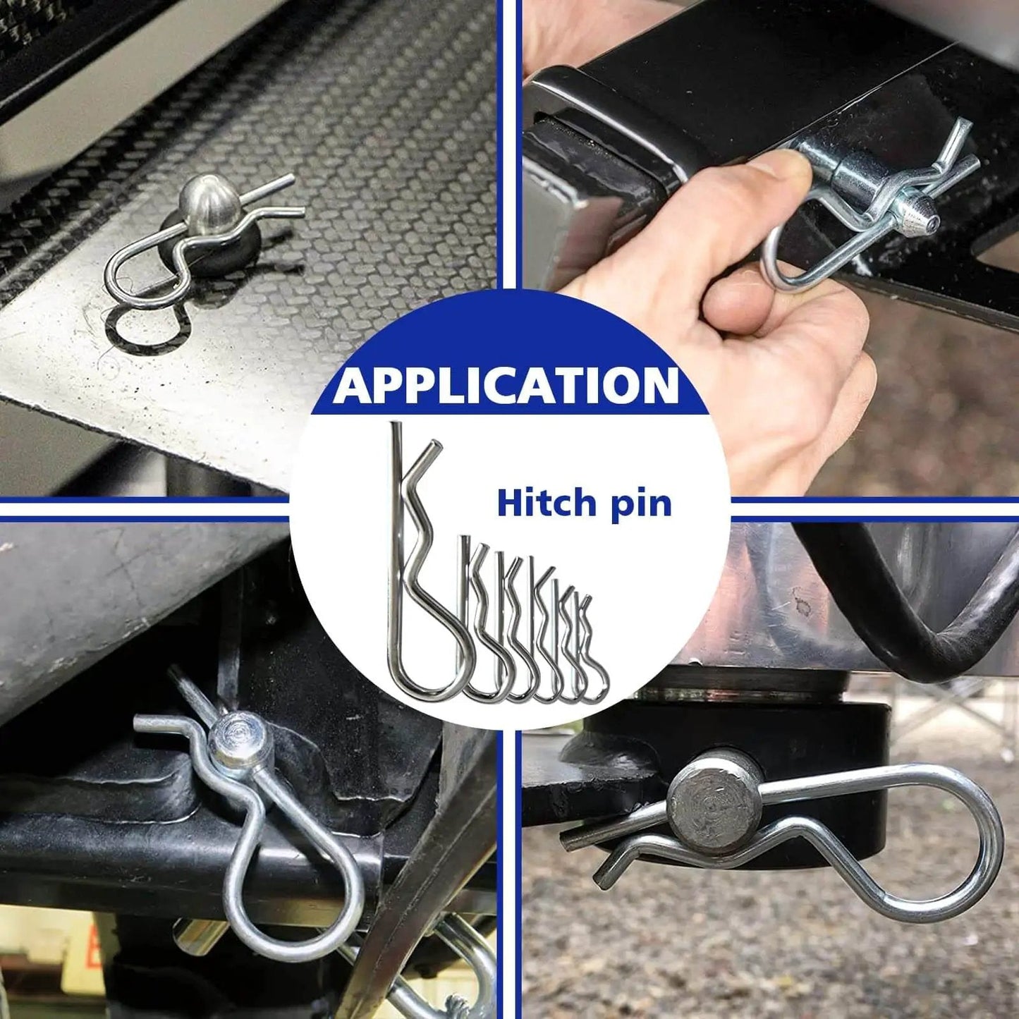 420 Piece Heavy Duty Pin Kit With Zinc Plated Carbon Steel Hitch Pins, R Clips, used in truck and trailer applications