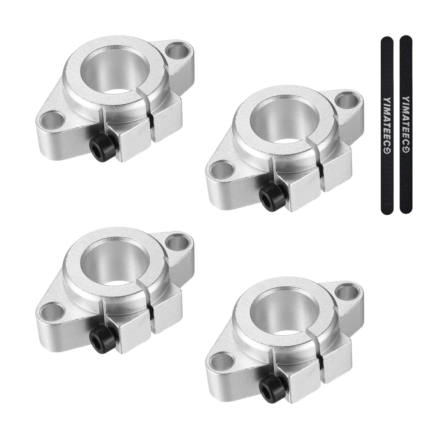 4 Pack SHF16 16mm Linear Bearing Slide Support Shafts Aluminum Alloy For 12mm Linear Motion Guides Great For DIY CNC Builds Clamping Guide And Sliding Table Holder With Oxidized Finish