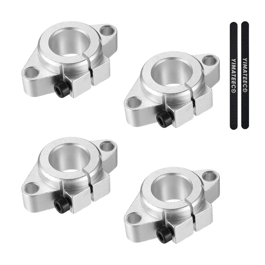 4 Pack SHF16 16mm Linear Bearing Slide Support Shafts Aluminum Alloy For 12mm Linear Motion Guides Great For DIY CNC Builds Clamping Guide And Sliding Table Holder With Oxidized Finish
