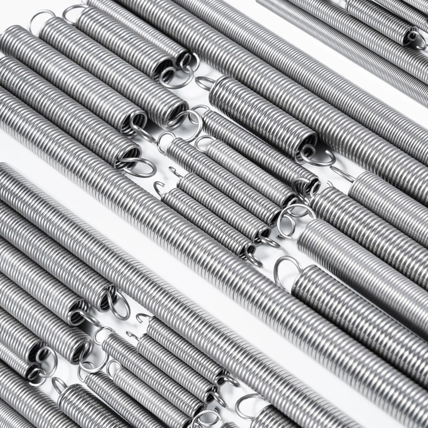 Heavy Duty 6.5 Inch Stainless Steel Extension Springs With Hook Ends Pack Of 12, 0.03 Inch Wire Diameter, 0.4 Inch Outer Diameter