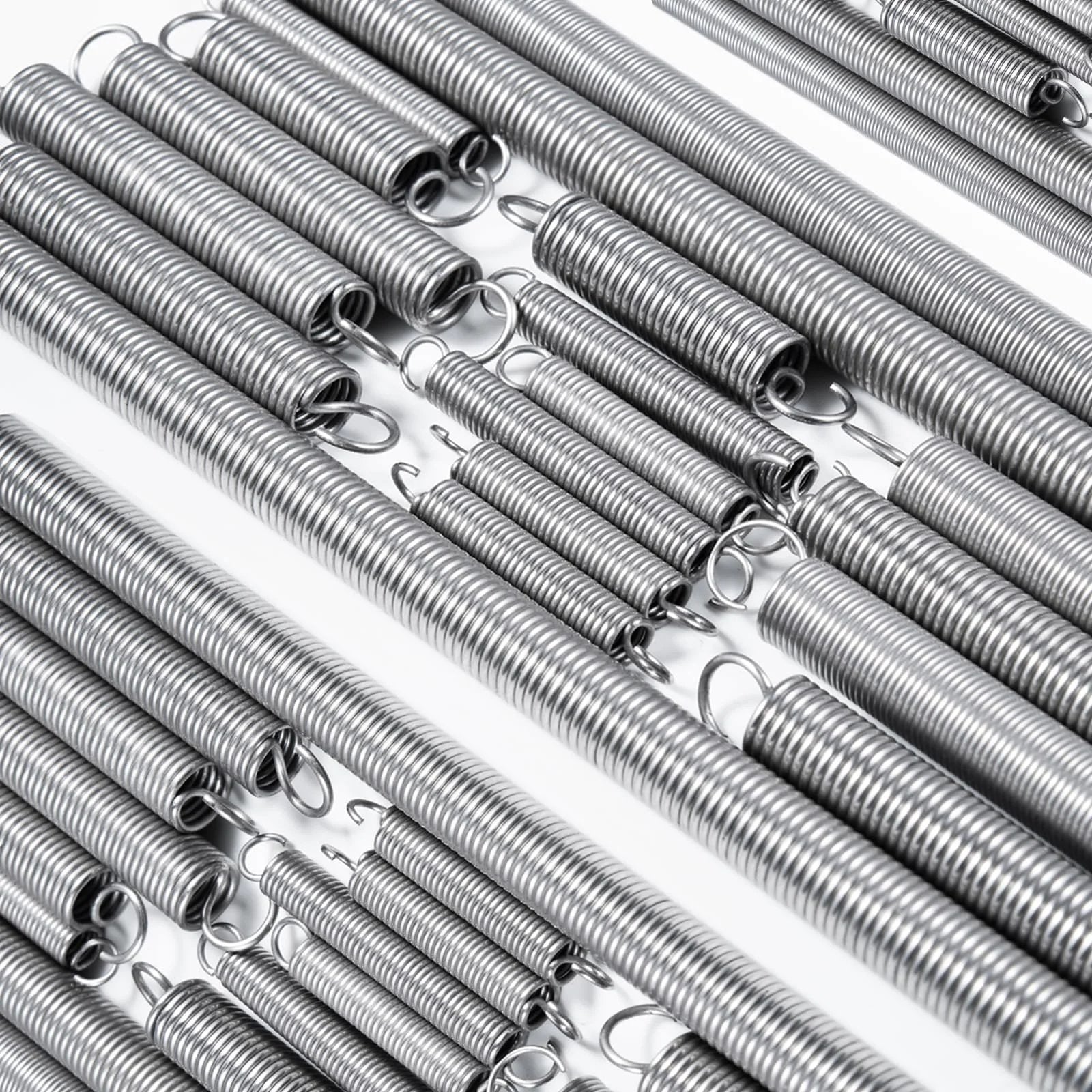 Heavy Duty 6.5 Inch Stainless Steel Extension Springs With Hook Ends Pack Of 12, 0.03 Inch Wire Diameter, 0.4 Inch Outer Diameter