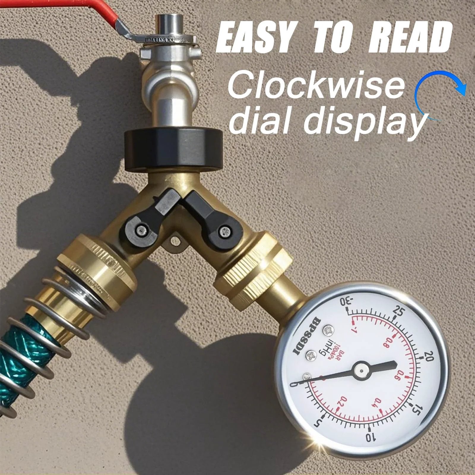 Rugged Vacuum And Pressure Gauge With 2.5 Inch Dial For Pneumatic Air Compressors RV Regulators And Testers, 30 InHg Vacuum, Psi And Bar Dual Scale, One Quarter Inch NPT Lower Mount, 304 Stainless Steel Case, Includes Tape easy to read