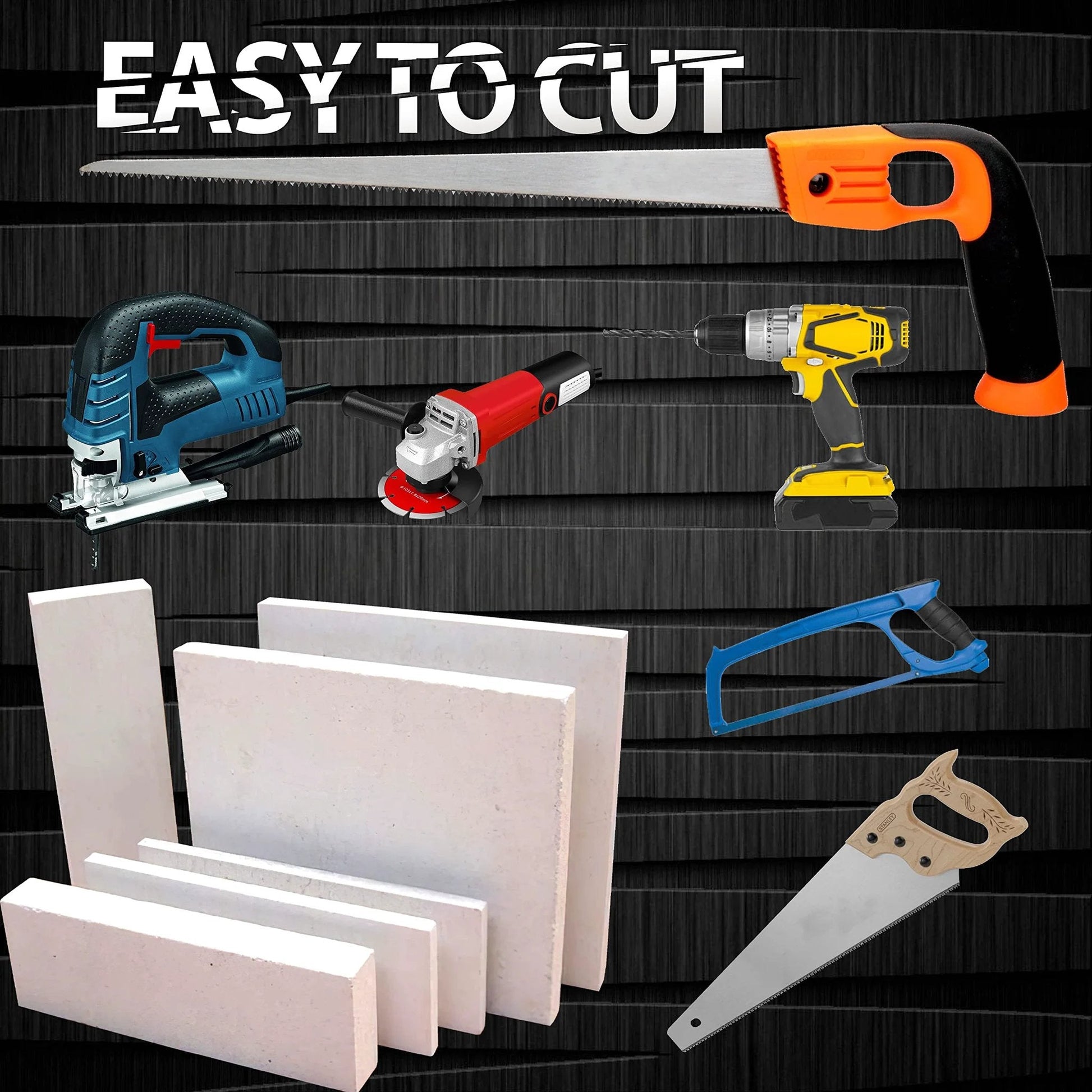 Tools with ceramic fiber insulation board 2300F 1 inch by 18 inch by 24 inch for wood stoves and more, easy to cut shown