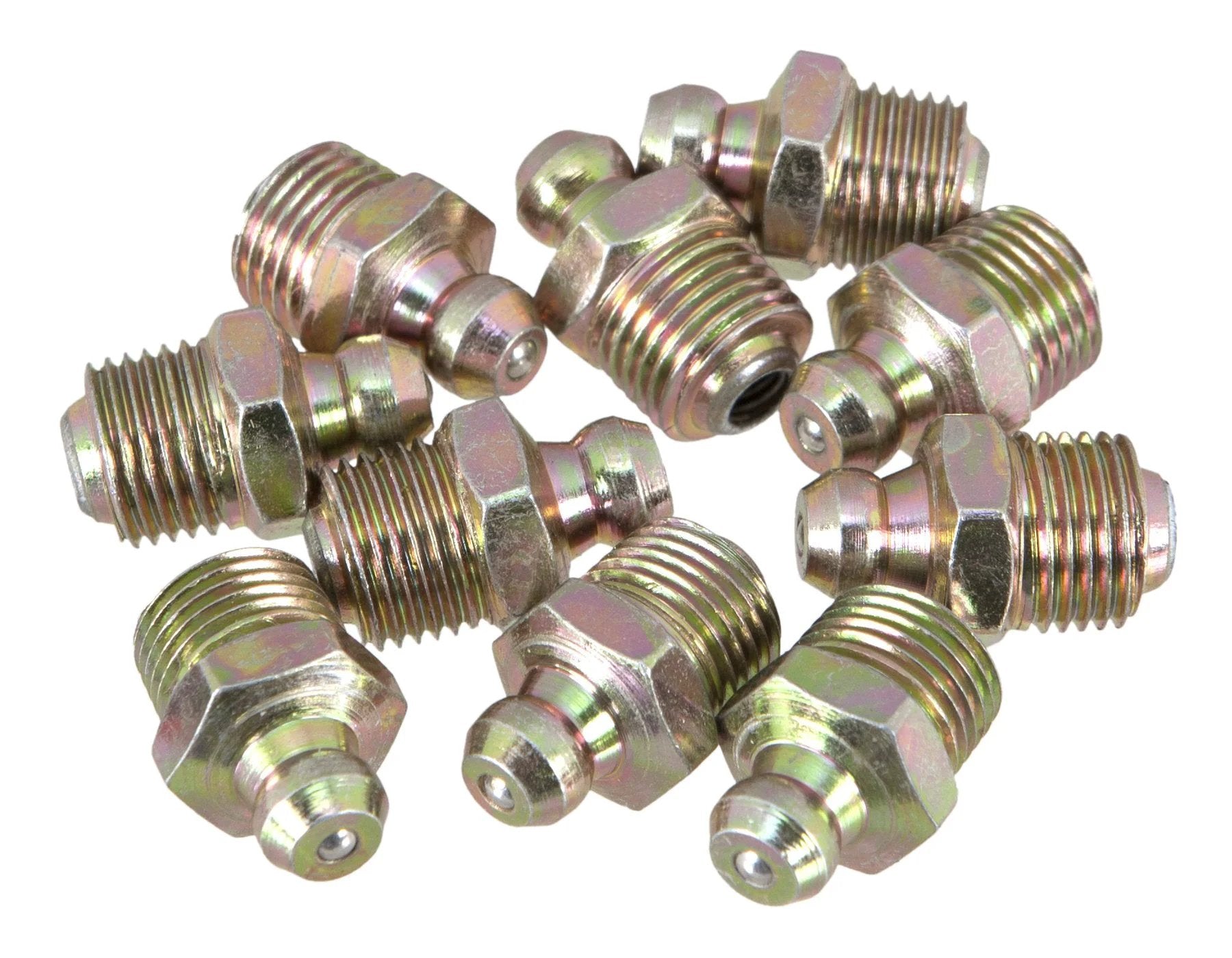 Pack Of 10 One Eighth Inch NPT Grease Fittings For Universal Fit And Easy Automotive Maintenance, Durable Performance Tool W54241 Zerk Fittings