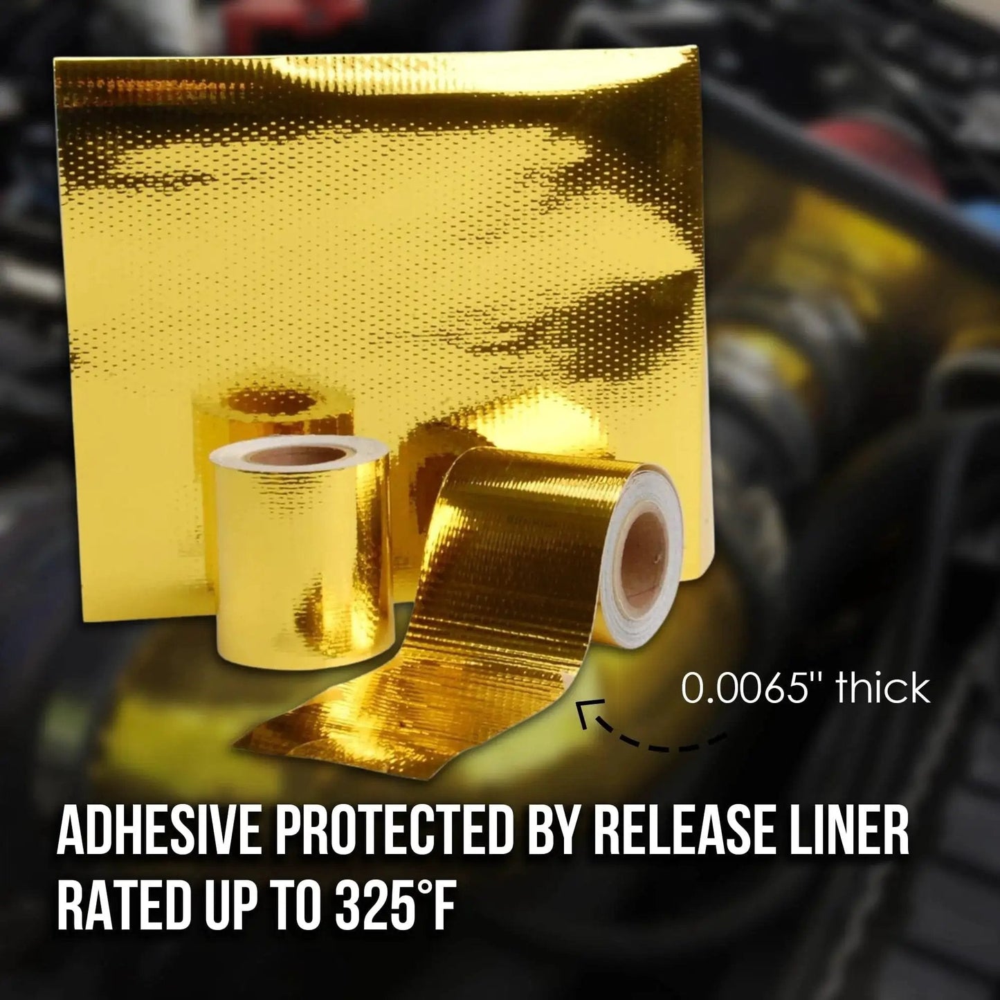 Reflect-A-Gold High Temperature Reflective Adhesive Backed Insulation Tape 2 Inch By 15 Foot For Firewalls Bulkheads