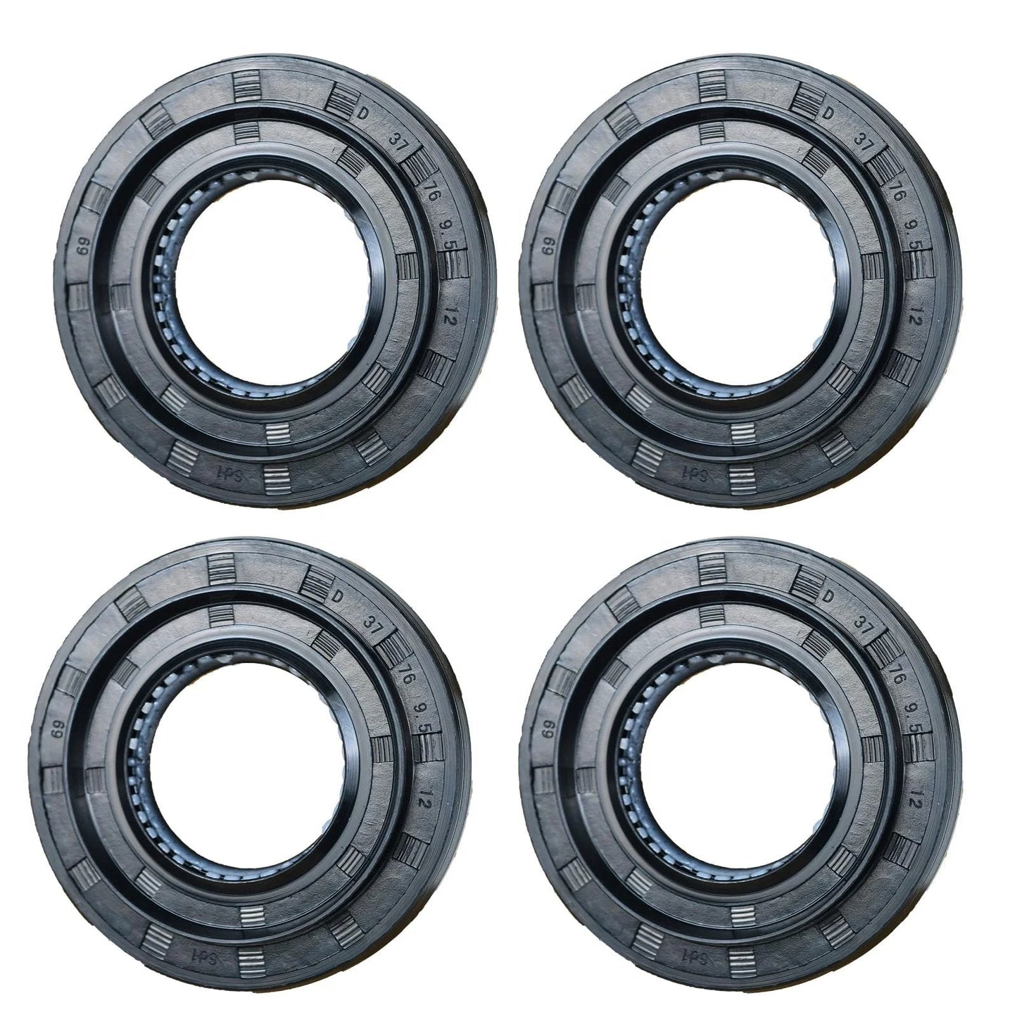 4Pcs Metric Rotary Shaft Oil Seal Set 37x76x9 5/12mm Rubber Double Lip TC For Cars And Home Appliances Fits Rotating Shafts And Gear Systems Zafee Durable Leak Free With Heavy Duty Vibration And Temperature Tolerance For Cars Appliances And Machinery