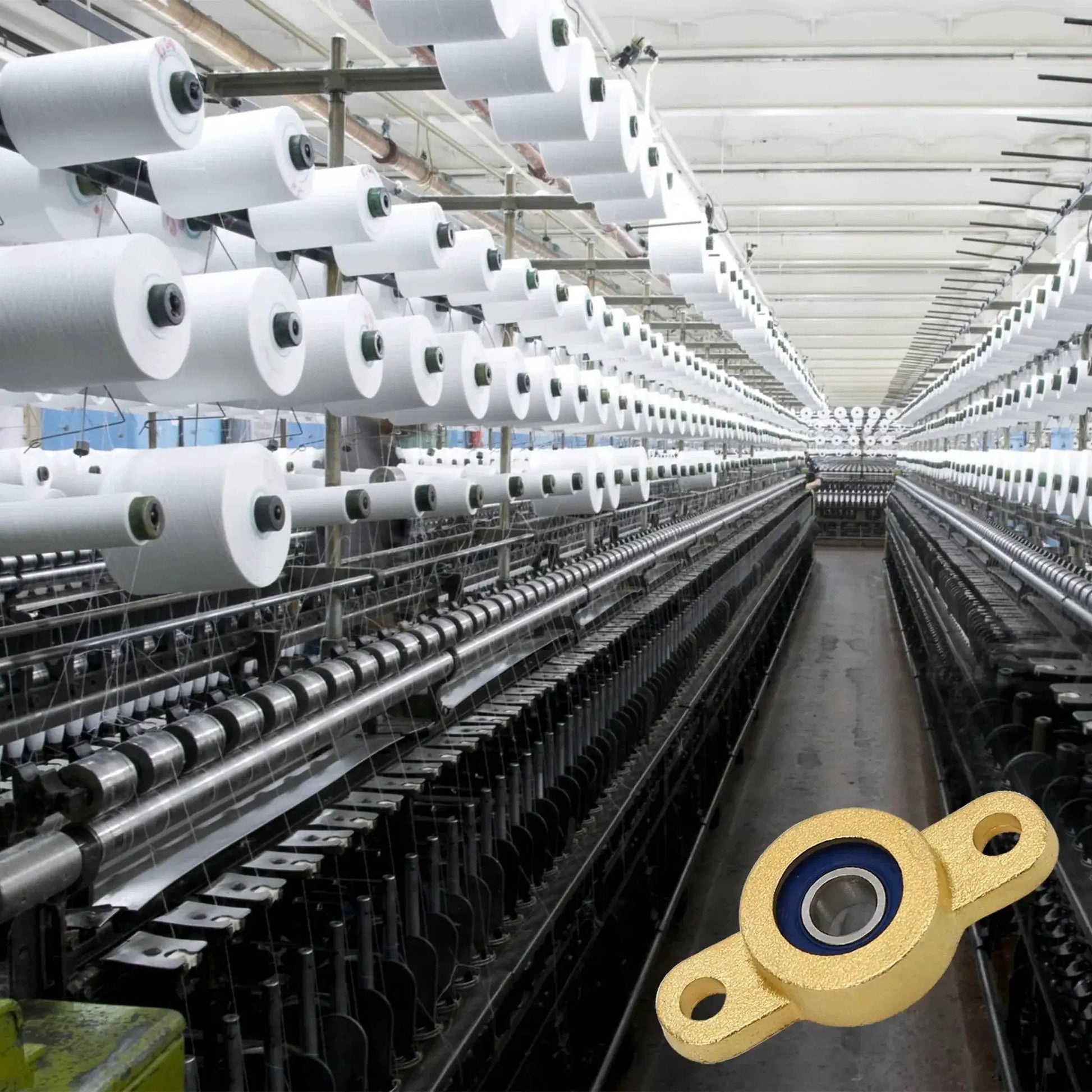 Two Pack Pillow Block Bearing For 6.35mm Shaft With One Quarter Inch Bore in textile factory setting
