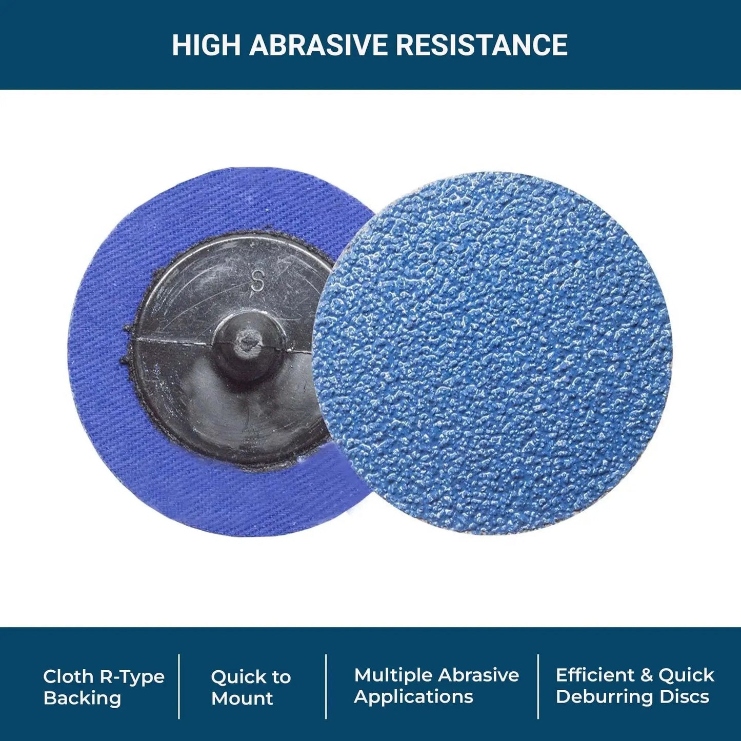 3 Inch Quick Change Zirconia Sanding Discs For Drill And Die Grinders, 80 Grit, Deburring Polishing Rust Removal, Metal And Paint Stripping Discs, 25 Pack For Fast Stock Removal And Finishing - front and back view