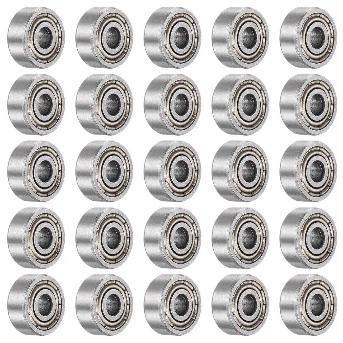 Pack of 25 623ZZ deep groove ball bearings, 3mm bore 10mm OD 4mm thickness, carbon steel double-shielded ABEC3 Z1 low-noise
