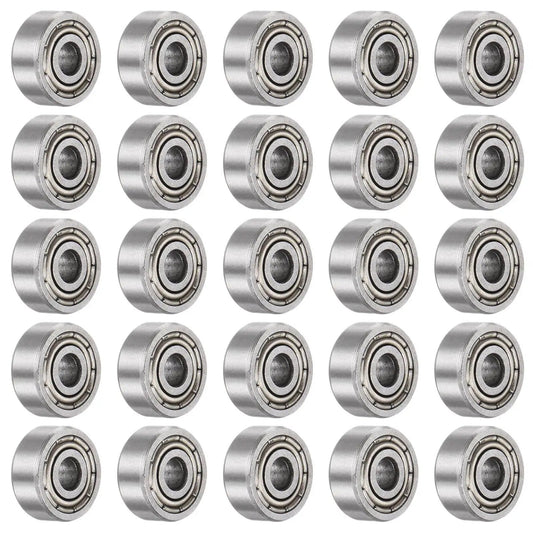 Pack of 25 623ZZ deep groove ball bearings, 3mm bore 10mm OD 4mm thickness, carbon steel double-shielded ABEC3 Z1 low-noise
