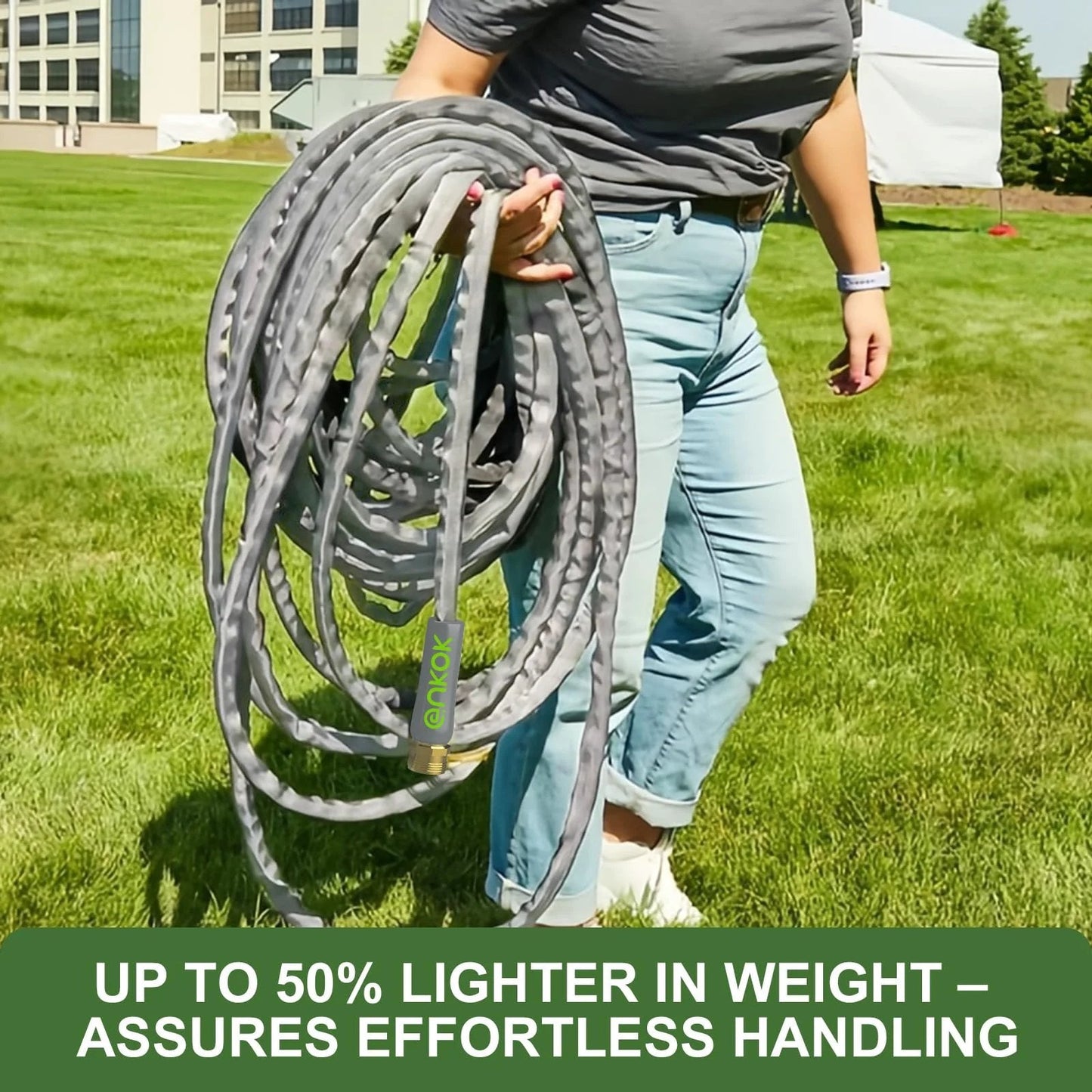 Upgraded 50 Foot Non Expanding Garden Hose Ultra Lightweight Easy Carry Flexible Water Hose Burst Resistant Kink Free High Pressure