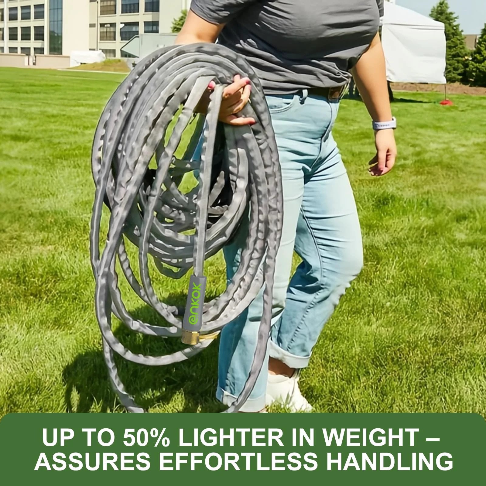 Upgraded 50 Foot Non Expanding Garden Hose Ultra Lightweight Easy Carry Flexible Water Hose Burst Resistant Kink Free High Pressure