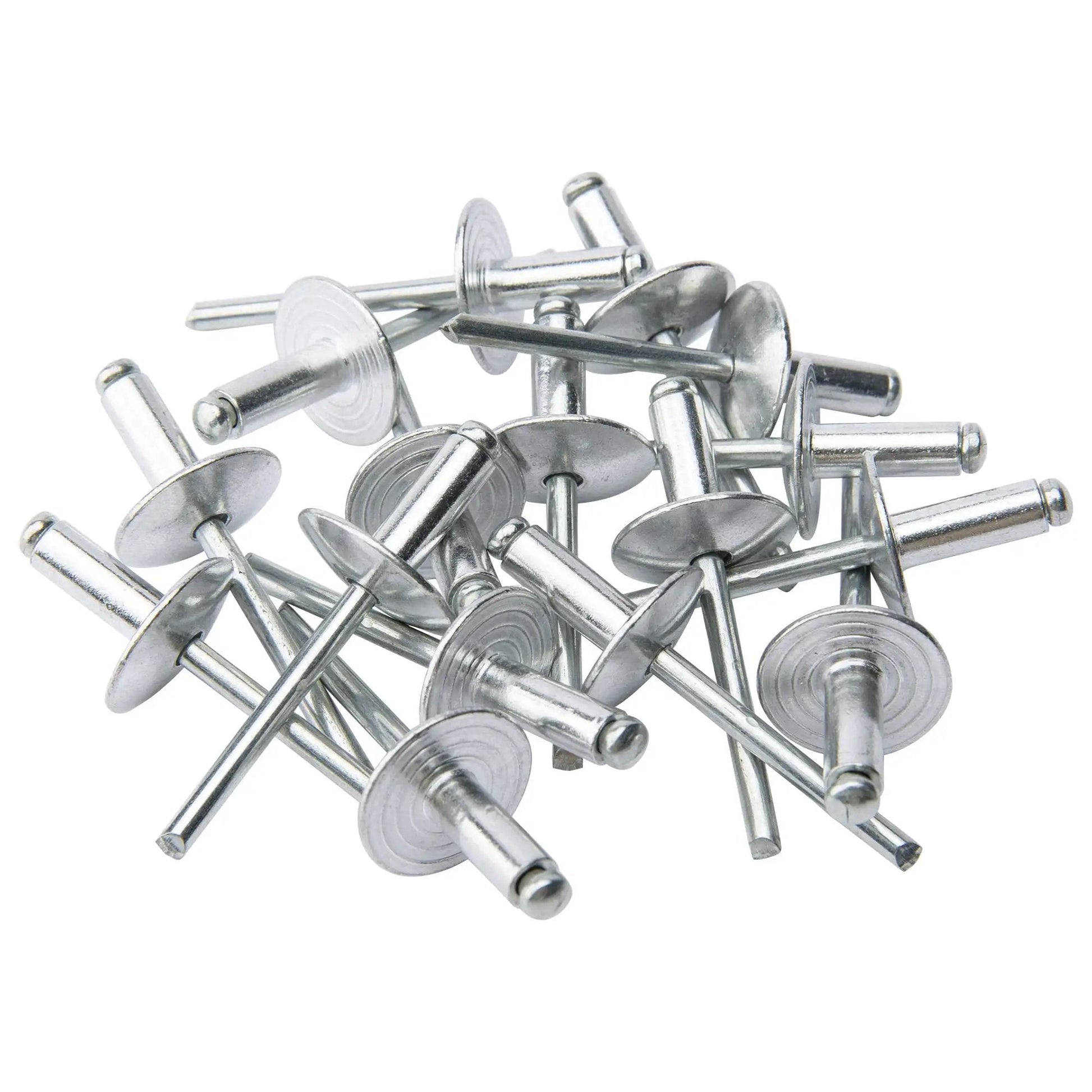 Heavy Duty Aluminum Blind Rivets Set for Metalworking and DIY Projects, 50 Pieces, 3 16 By 5 8 Inch Large Flange, Silver ISPINNER