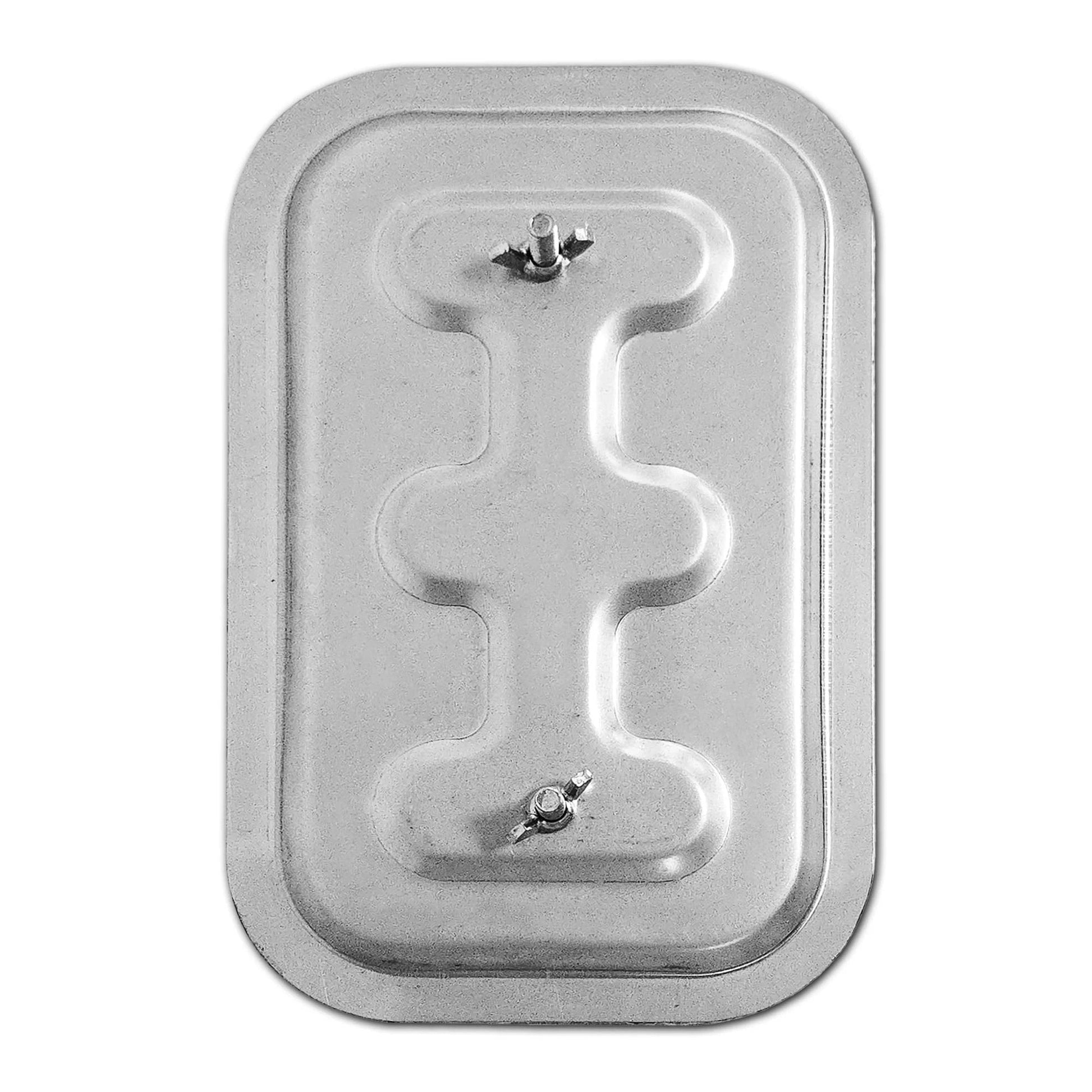 Front view of Grease Duct Access Door 10 x 6 Opening, 11 x 7 Door Size, High Temperature 2300 Degree F Ceramic Fiber Gasket, Two Layer Hot Dipped Galvanized Steel