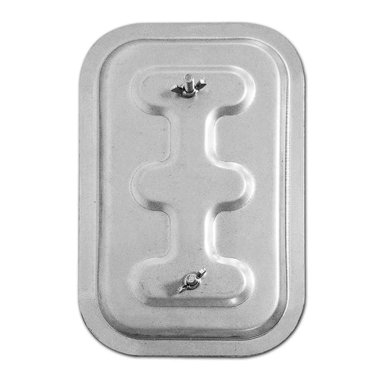 Front view of Grease Duct Access Door 10 x 6 Opening, 11 x 7 Door Size, High Temperature 2300 Degree F Ceramic Fiber Gasket, Two Layer Hot Dipped Galvanized Steel