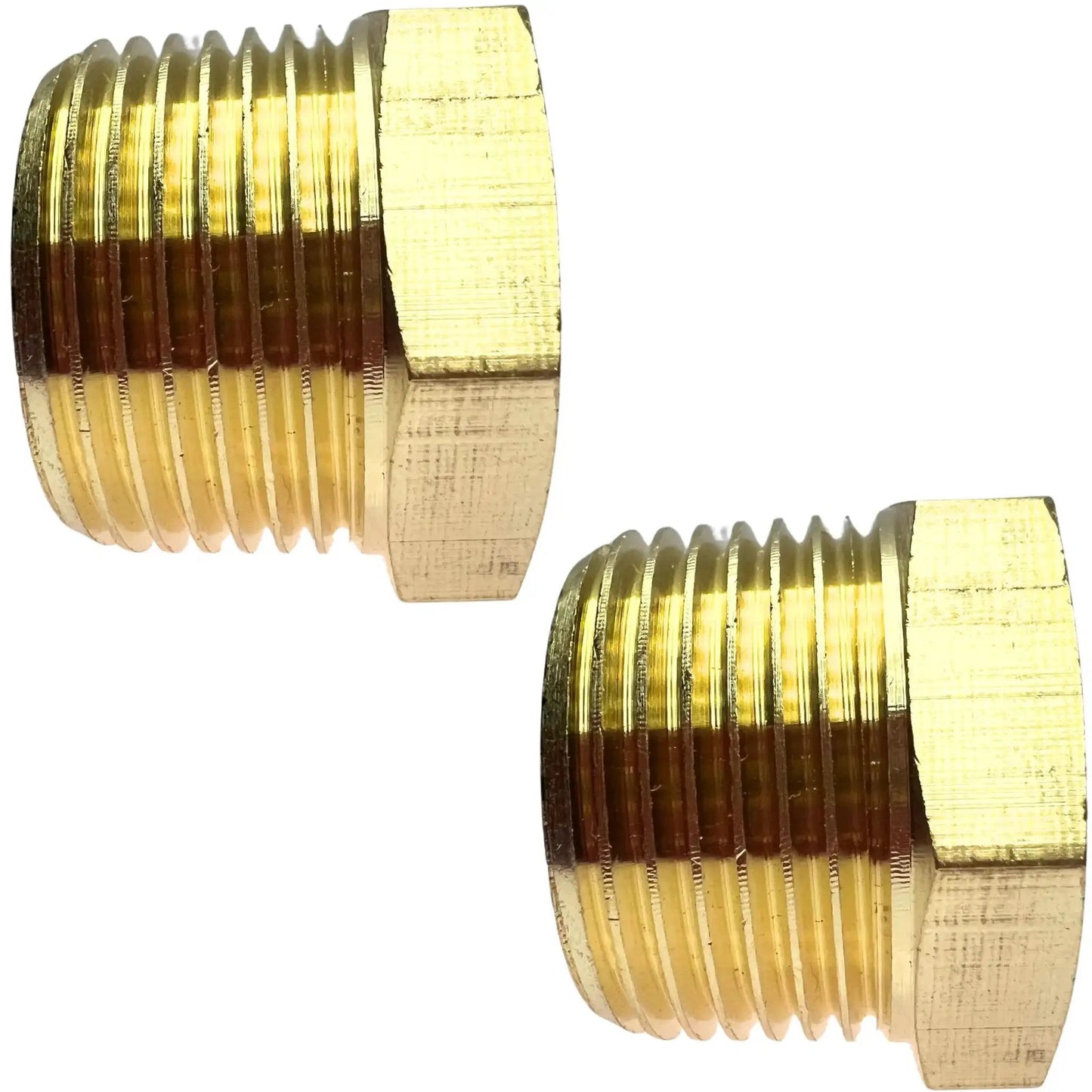 Two Pack Brass Reducer Hex Bushing Adapter Three Quarters Inch Male NPT To One Quarter Inch Female NPT Fittings by CX Wonderland