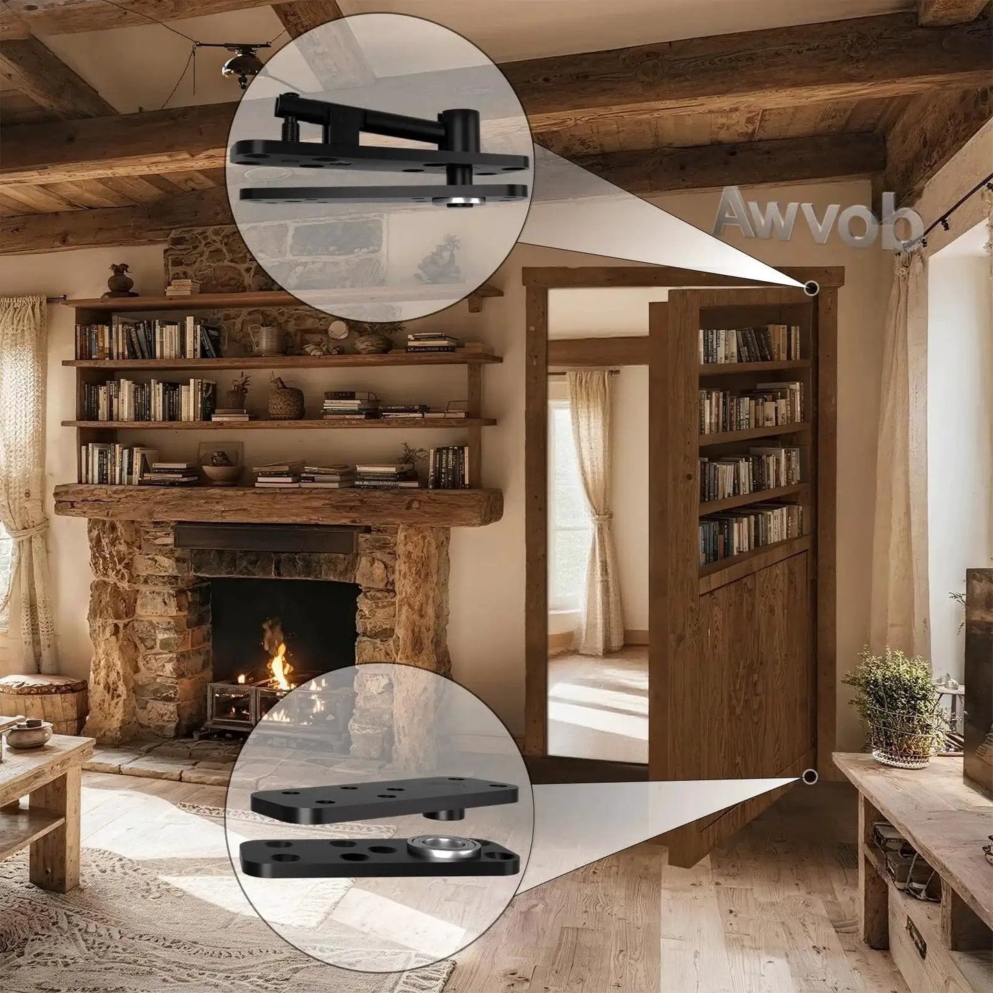 Hidden Door Hinge With Dual Bearing Design For Secret Doors Murphy Door Bookcase Installations Rotating Silent Hinge Kit