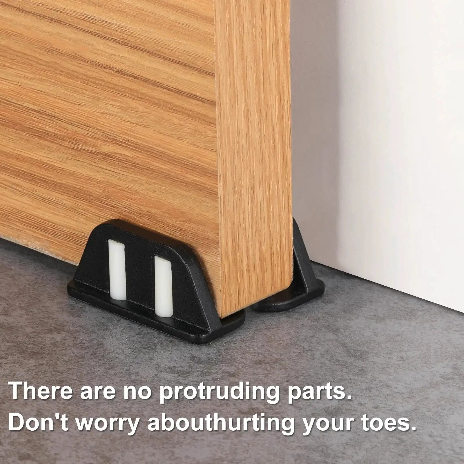 Two Plastic Wheels Barn Door Floor Guide With Bearing Design And Adjustable Rollers Bottom Mounted For Smooth Quiet Sliding Non Scratch Operation Durable Steel Frame 304 Stainless Steel And Plastic Casting.