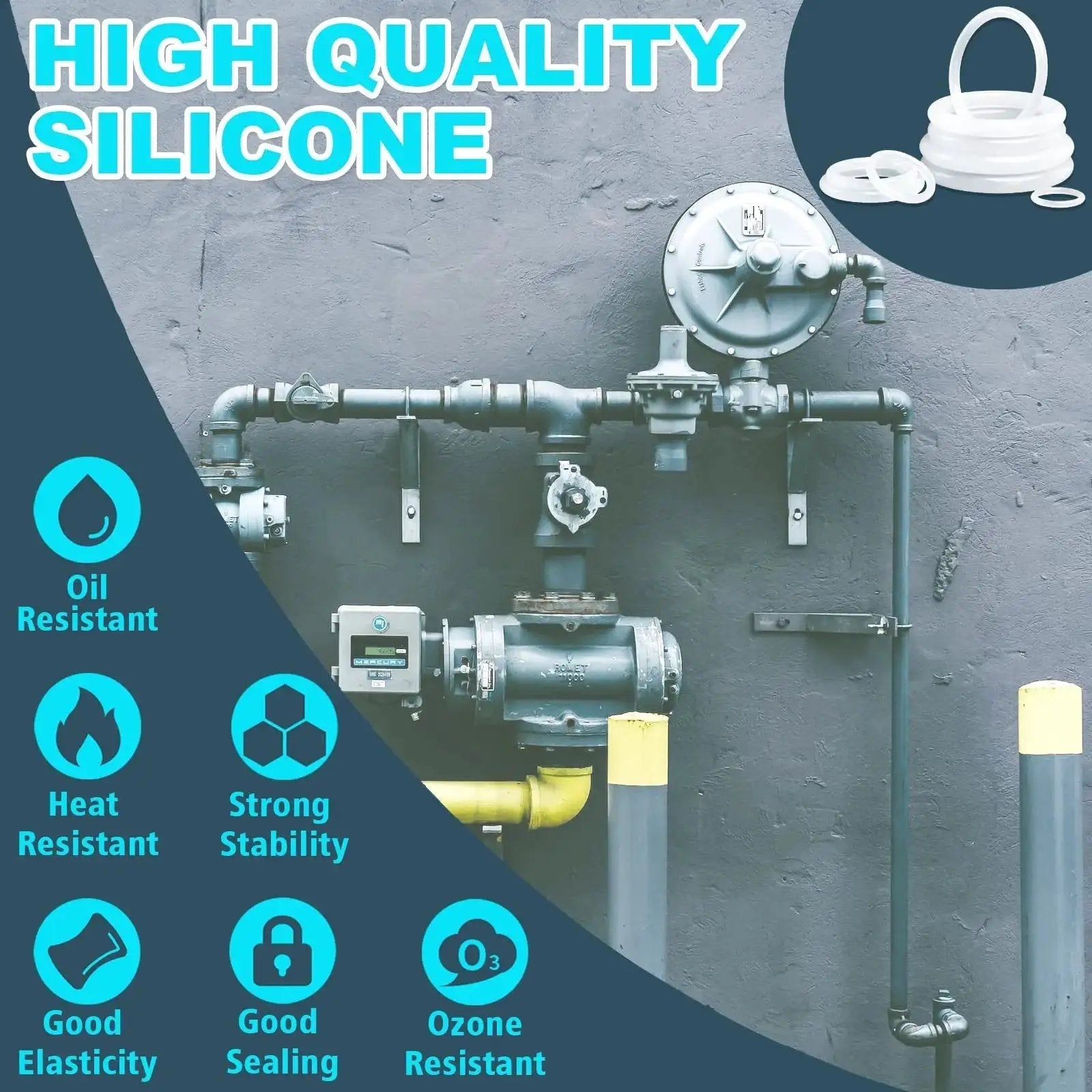Silicone O Rings Kit 1228 Pcs 32 Sizes With Pick And Hook White Heat Resistant VMQ Seals for pneumatic systems