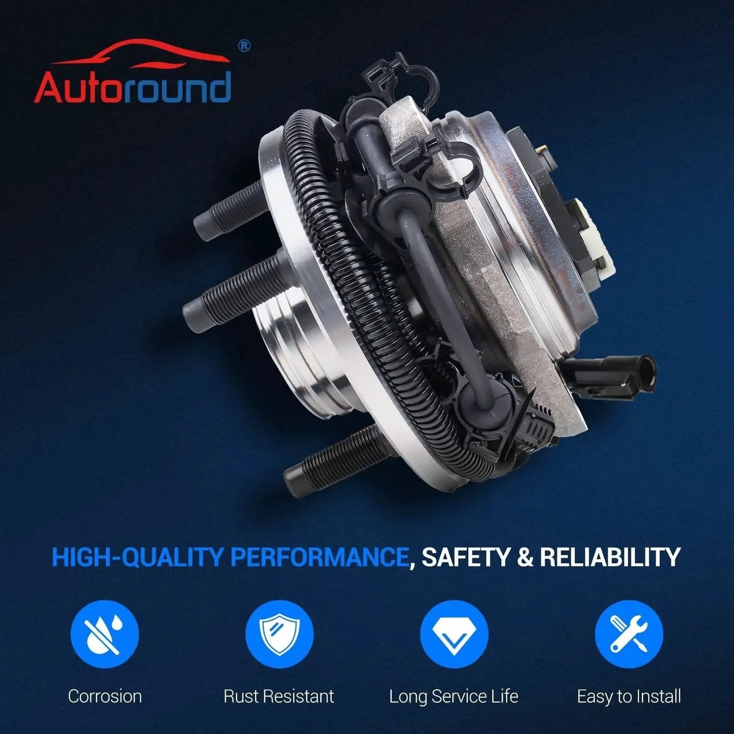 Front 4WD Wheel Bearing Hub Assembly Set For 1998 1999 2000 Ford Ranger And Mazda B4000 5 Lug With ABS Heavy Duty Kit