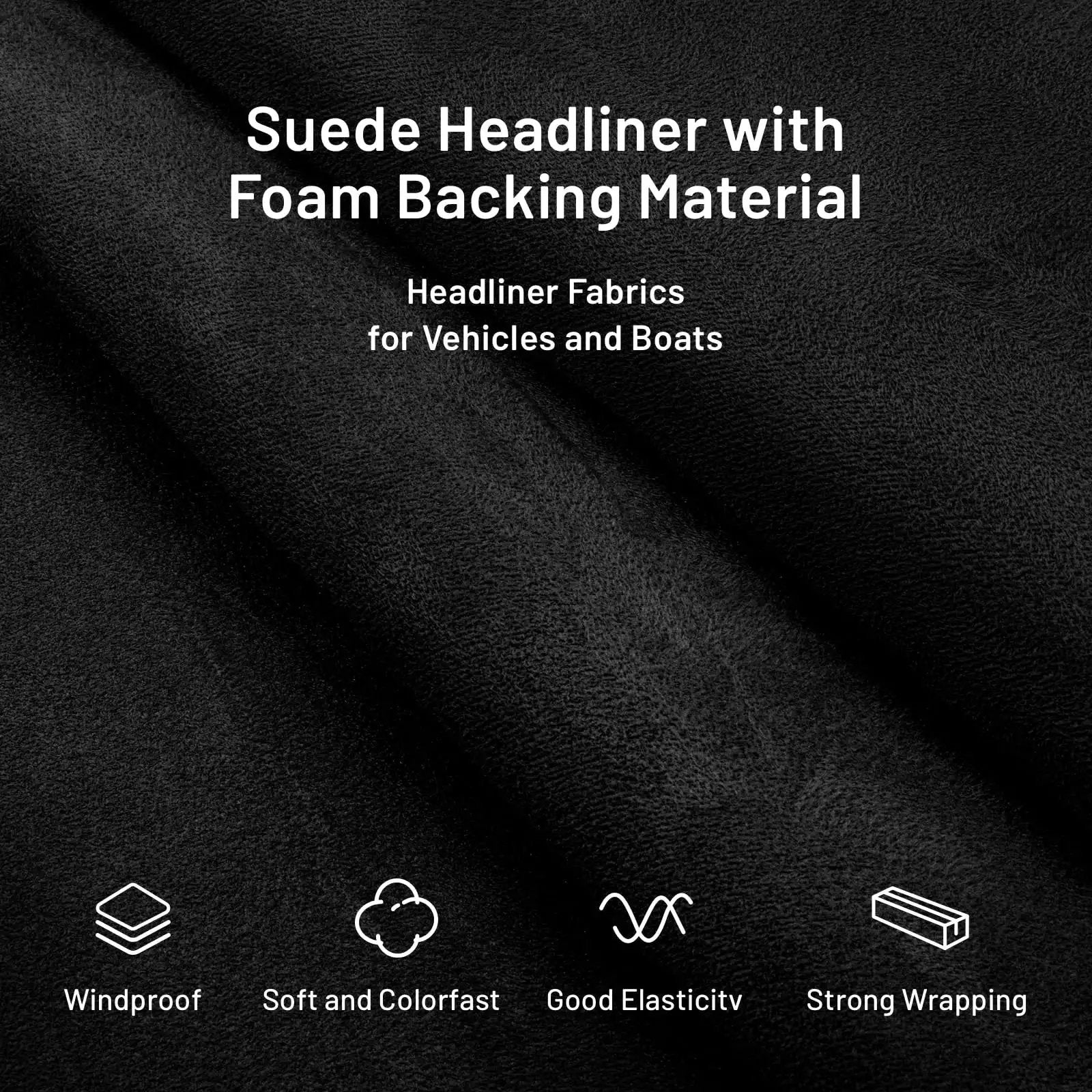 Suede Headliner 98 By 58 With Foam Backing Tube Packaging For Vehicle Interior displayed with texture and material properties.
