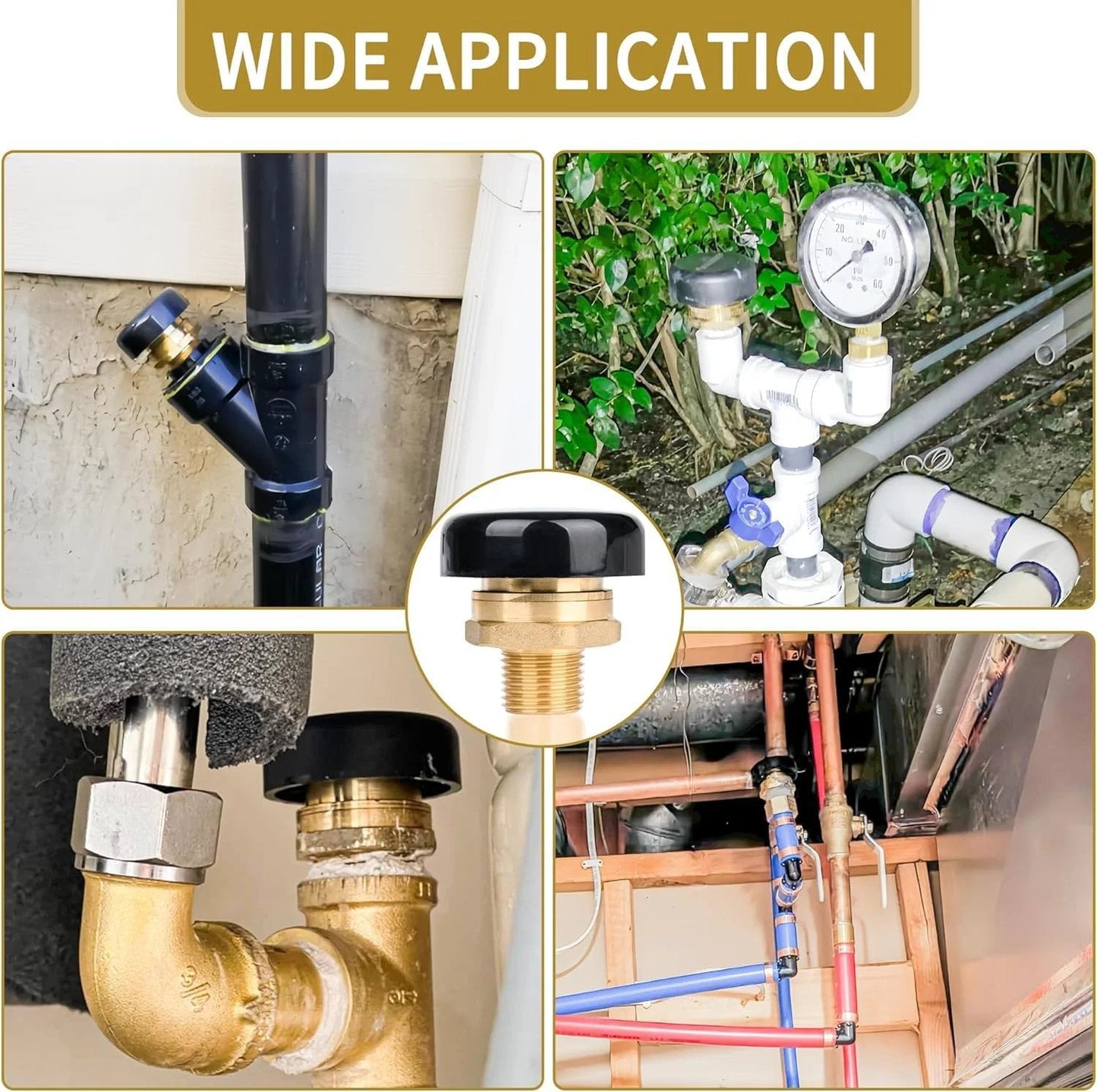 Vacuum Relief Valve 1 Half Inch Low Profile Brass Vacuum Breaker Compatible With Watts LFN36 M1 in various installations