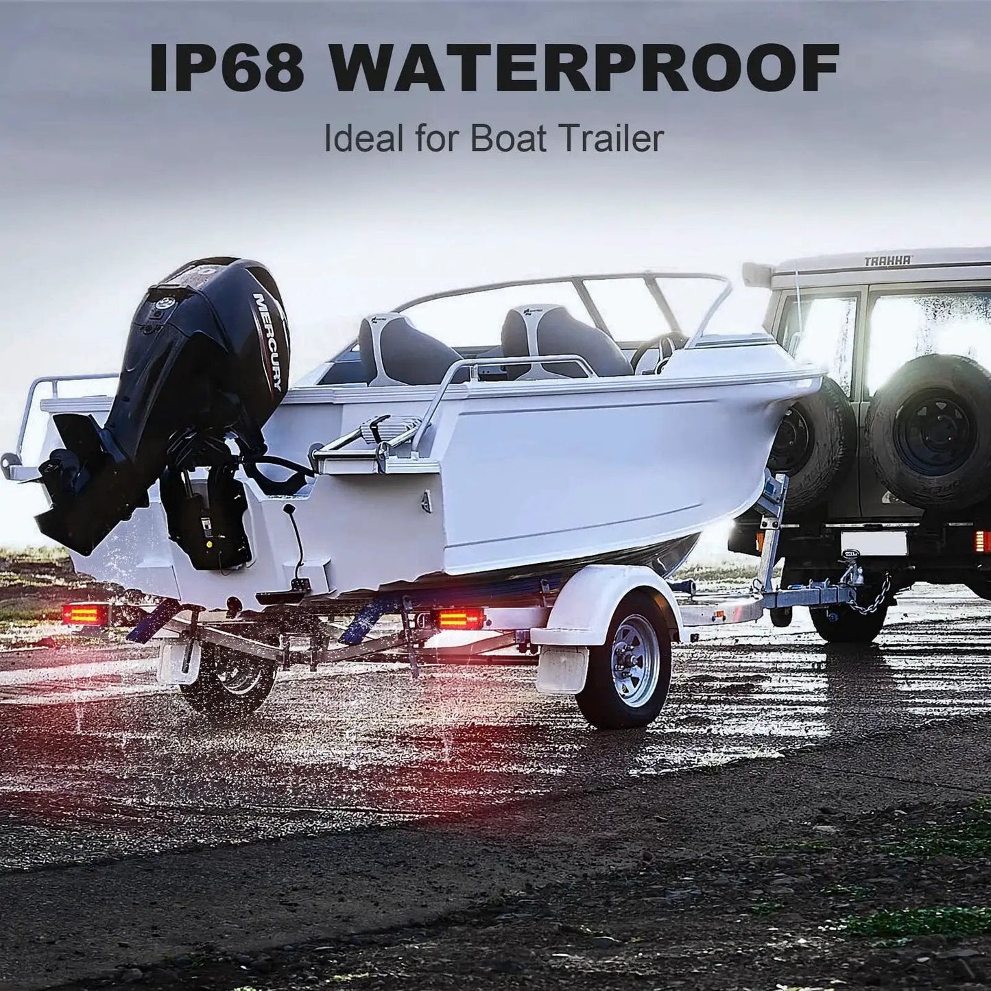 All In One Boat Trailer Light Box Kit With Submersible LED Lights For Jet Ski Pontoon And Marine Karavan IP68 Waterproof
