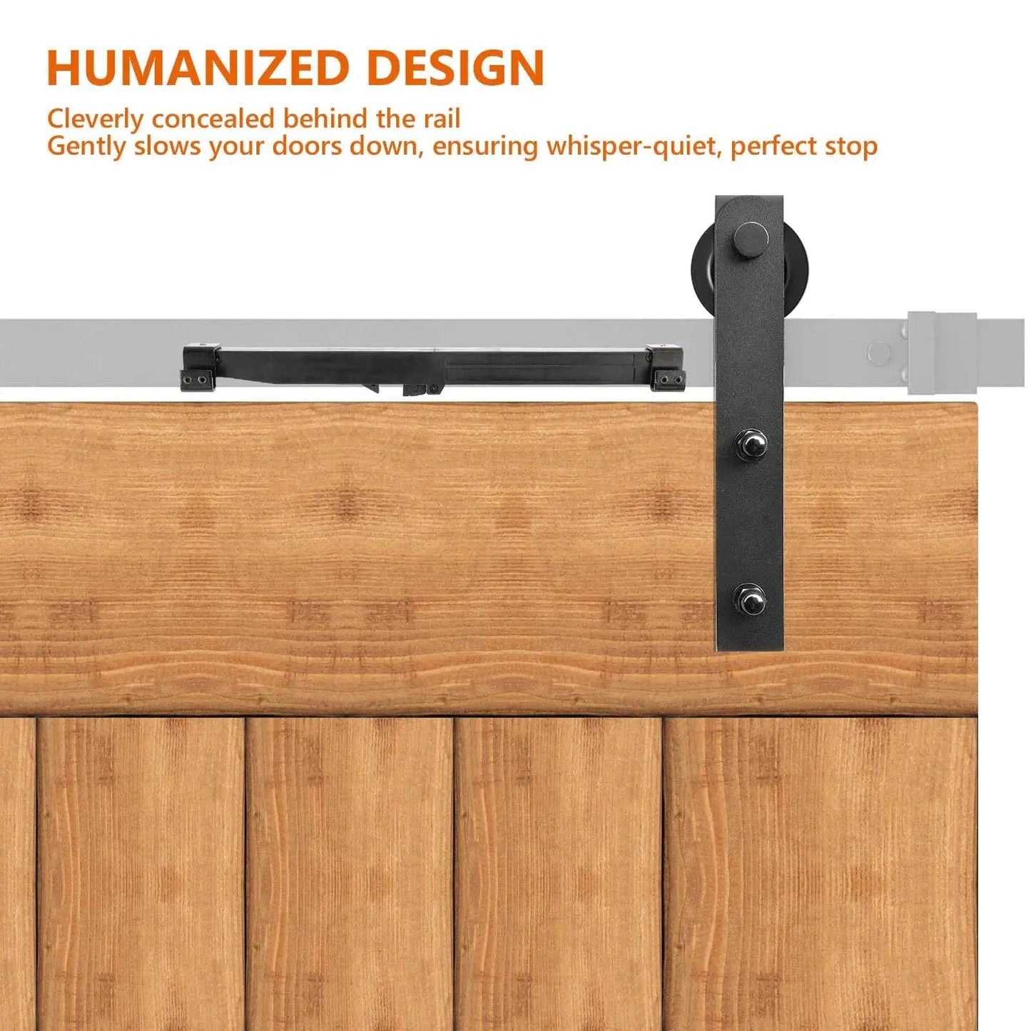 4 Pack Barn Door Soft Close Mechanisms With Spring Buffer Dampers for Sliding Barn Door Hardware on wooden barn door