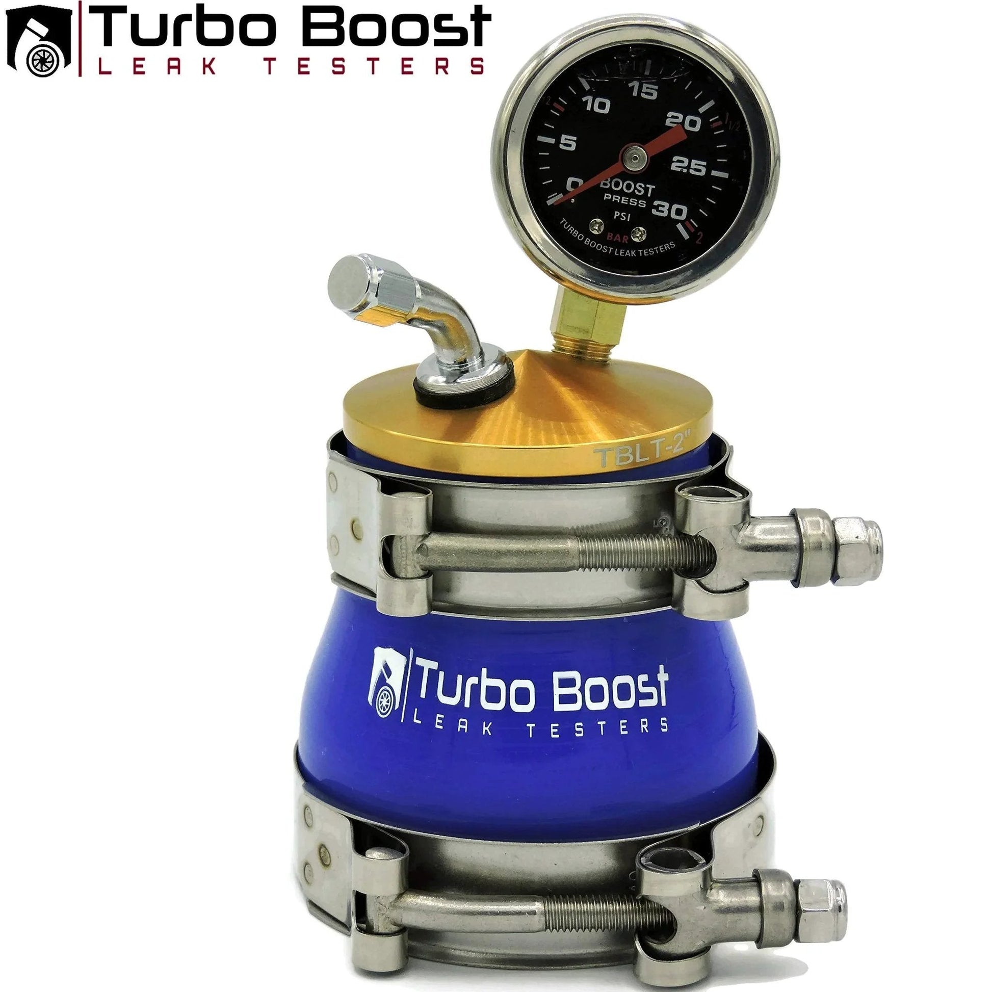 Turbo Boost Leak Tester Kit Universal Intake Pipe Pressure Test For 2 To 4 Inch Tubes with 30 psi gauge and clamps