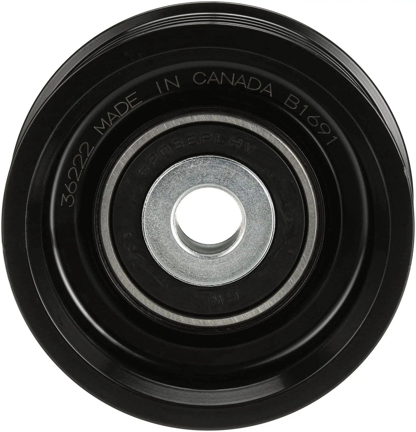 Front view of DriveAlign Belt Drive Idler And Tensioner Pulley By Gates For Most Domestic And Import Vehicles with steel center
