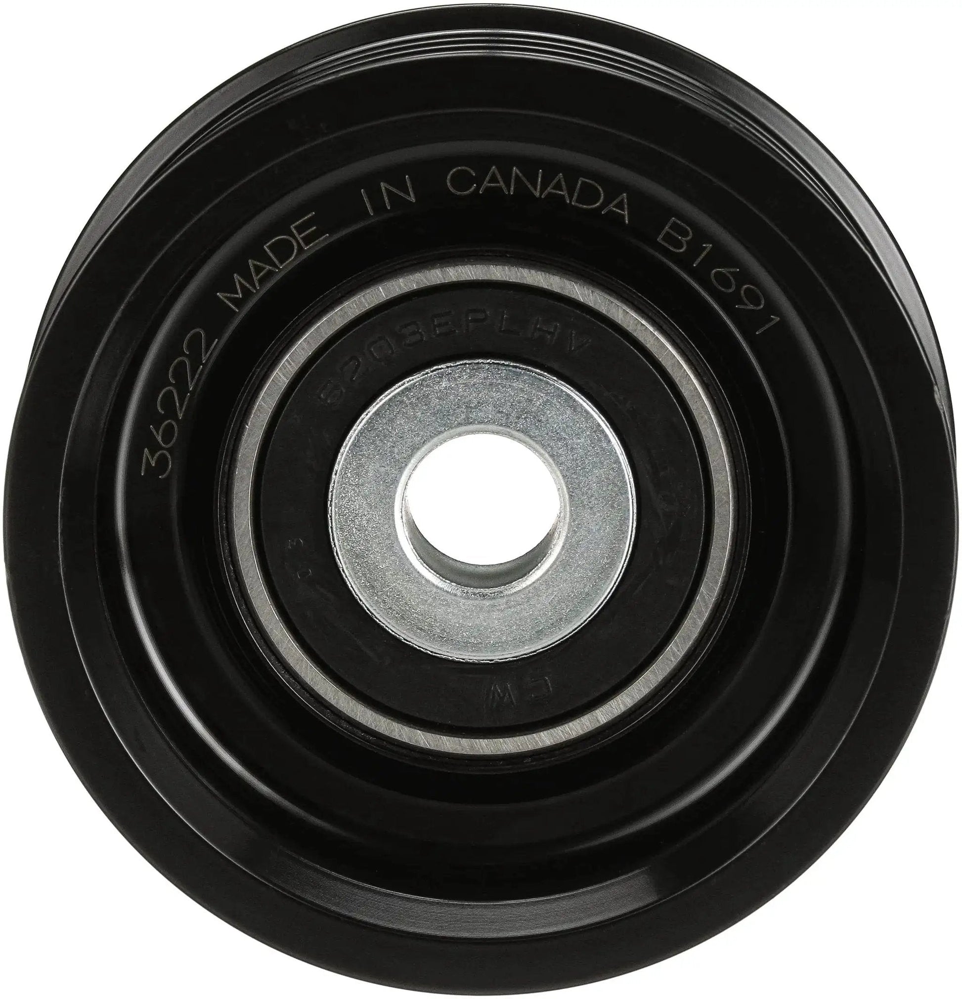 Front view of DriveAlign Belt Drive Idler And Tensioner Pulley By Gates For Most Domestic And Import Vehicles with steel center