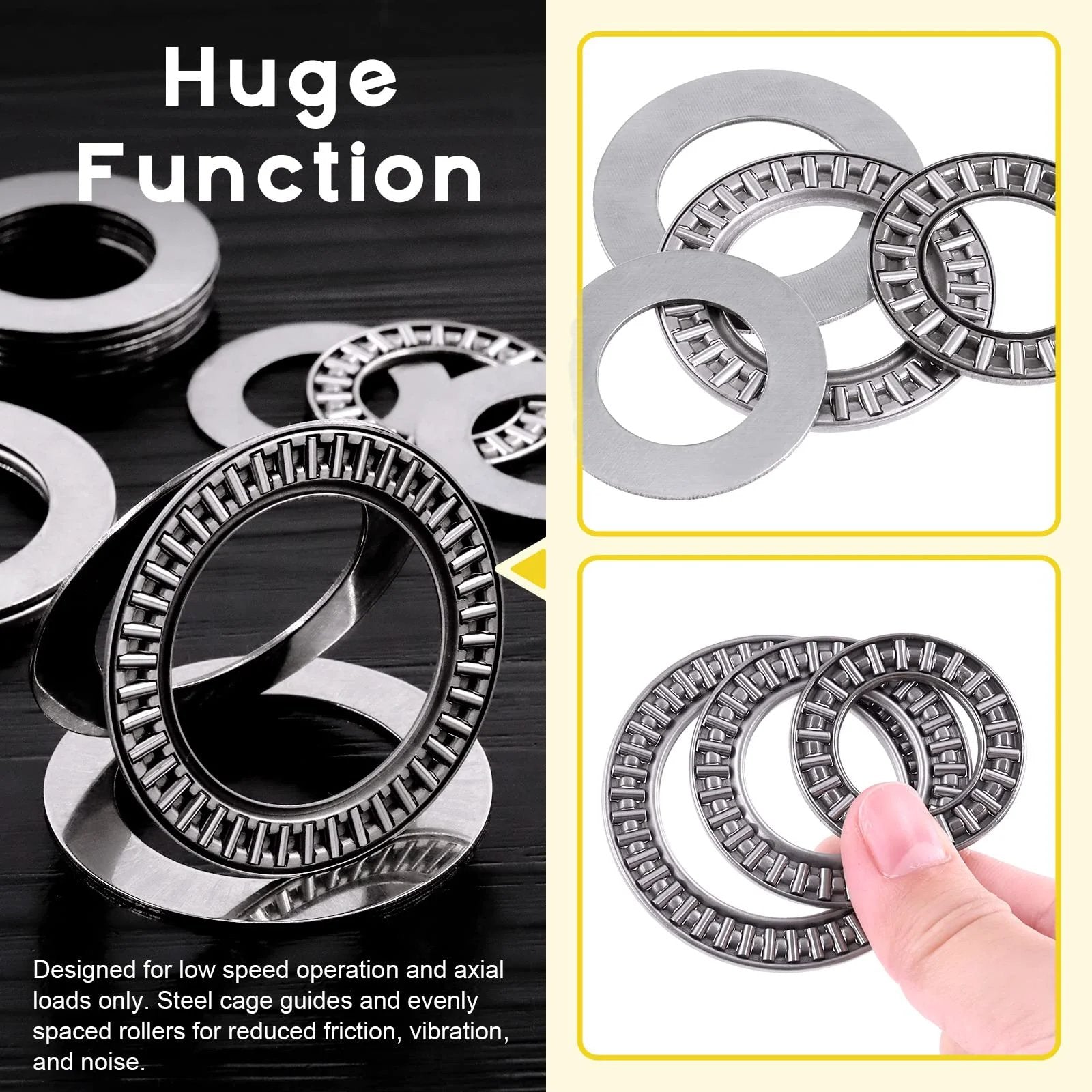 Assorted 24 Piece Thrust Needle Roller Bearing Set With Washers In Three Sizes AXK3552 AXK2035 AXK2542 Chromium Steel Rollers
