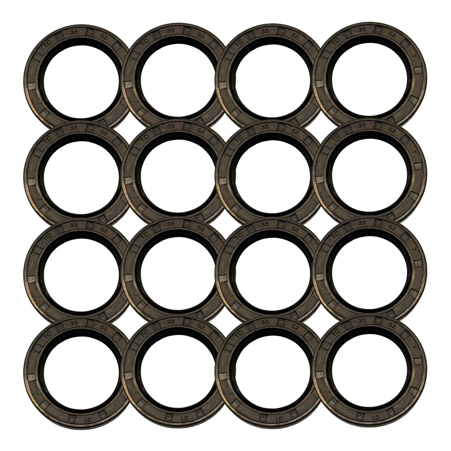 30x52x7mm Double Lip Rotary Oil Seals For Portal Gearbox Outputs GDP Compatible 16 Pack Leak Proof Shaft Seals With Water And Mud Resistant TC Lip Design Precision Metric Fit For Lubricated Rotating Shafts