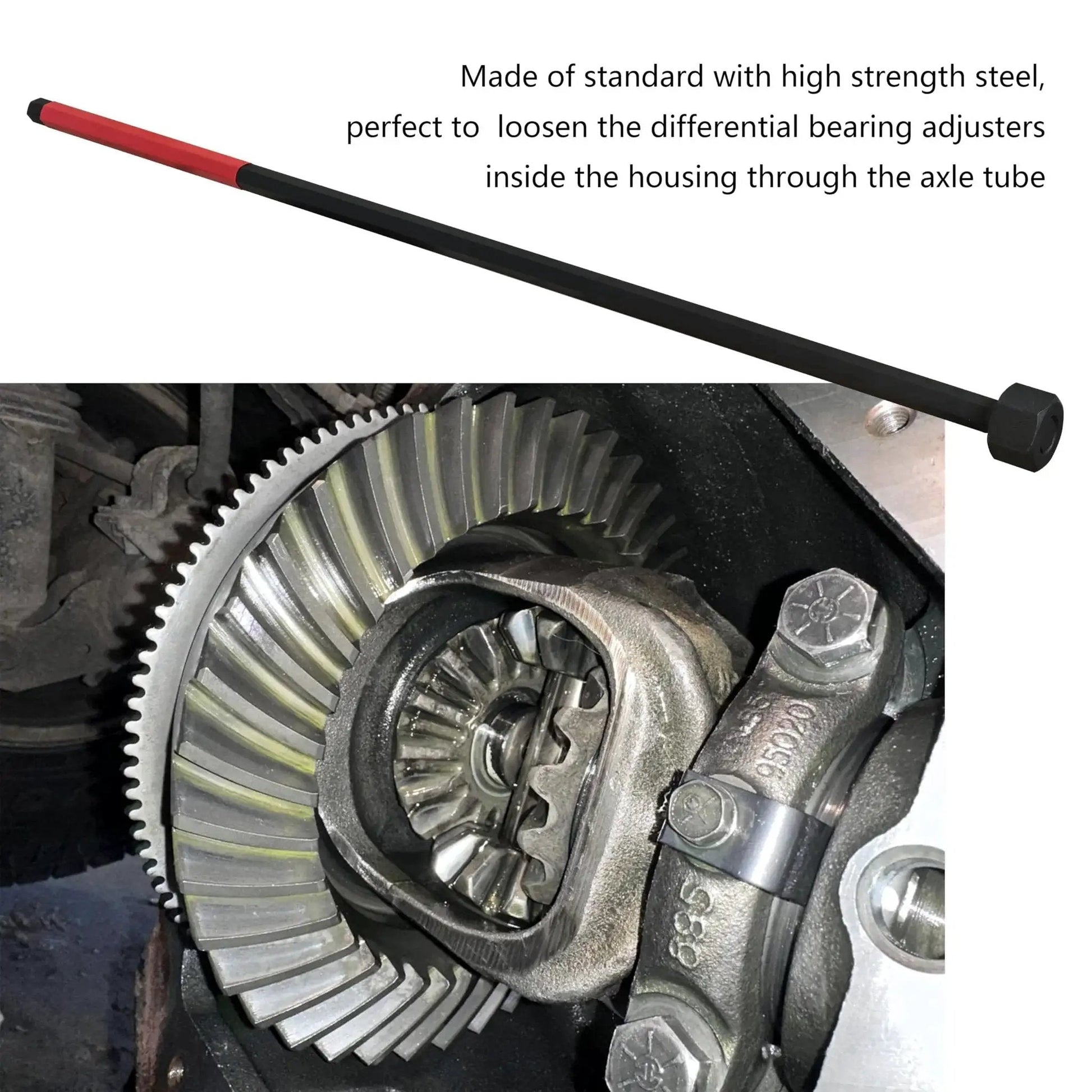 Differential Bearing Preload Wrench Replacement For Chrysler And Dodge Vehicles, steel tool next to rear axle components